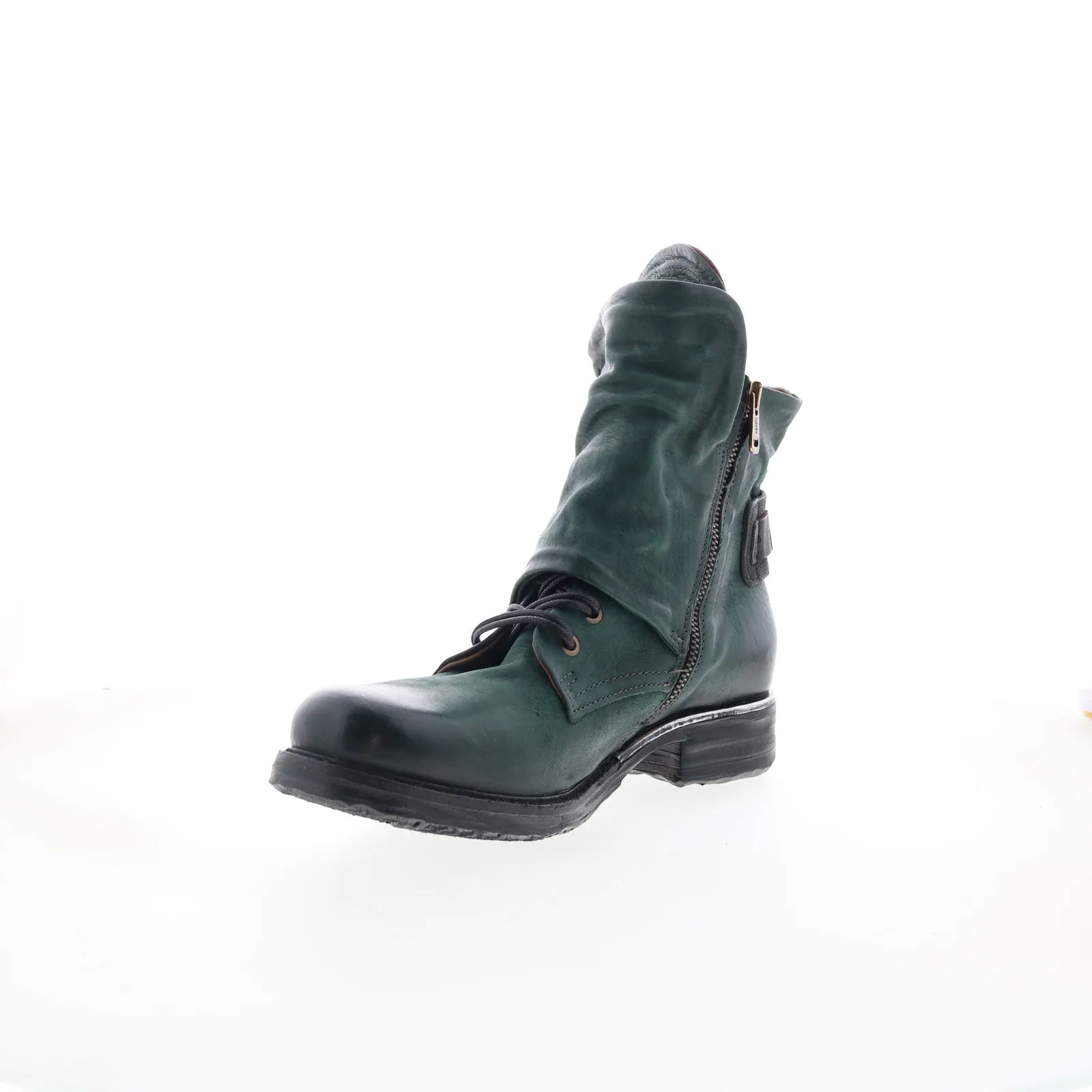 Comfortable Wear Daily Commuter A.S. 98 Simon Womens Green Leather Zipper Casual Dress Boots