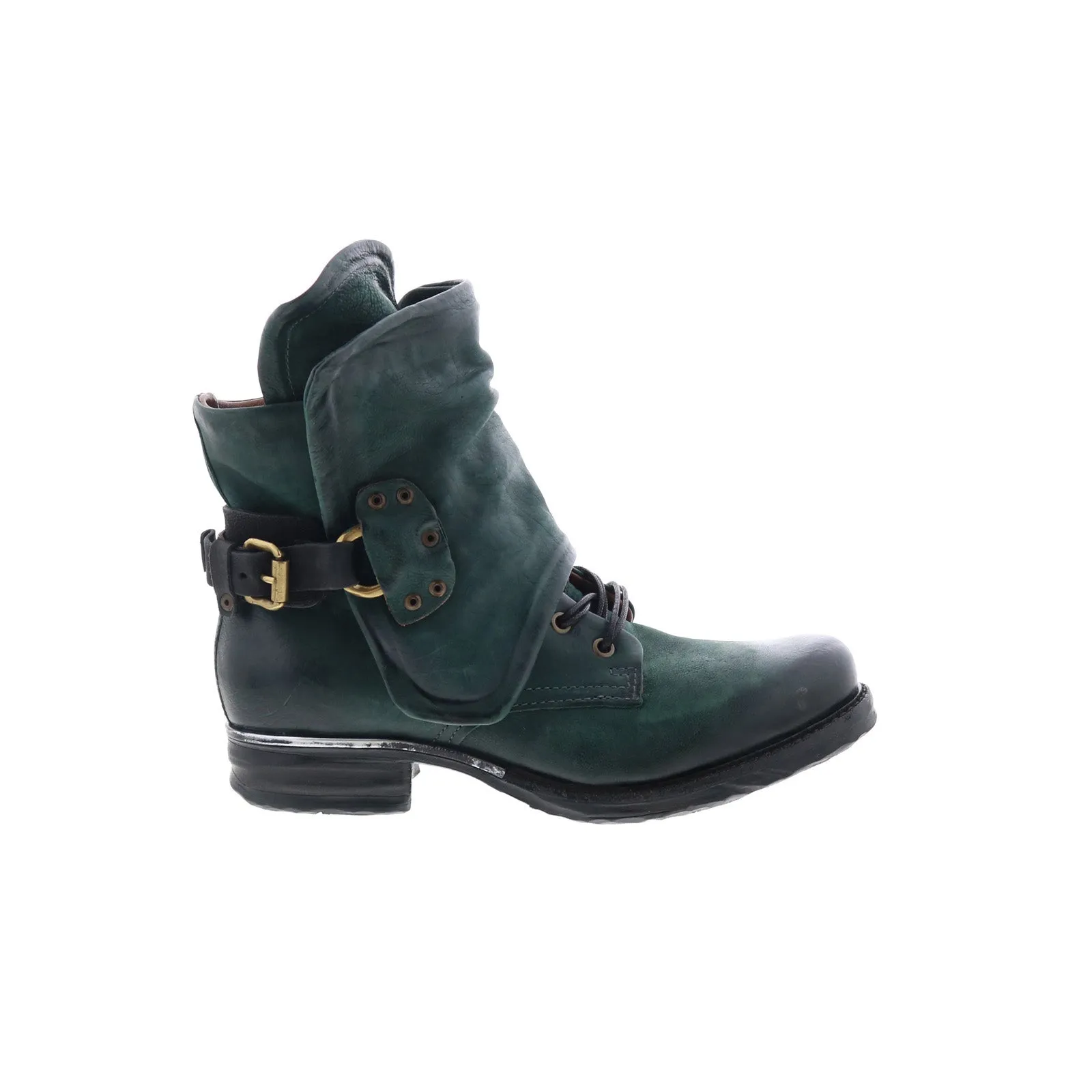 A.S. 98 Simon Womens Green Leather Zipper Casual Dress Boots Ultimate Durability