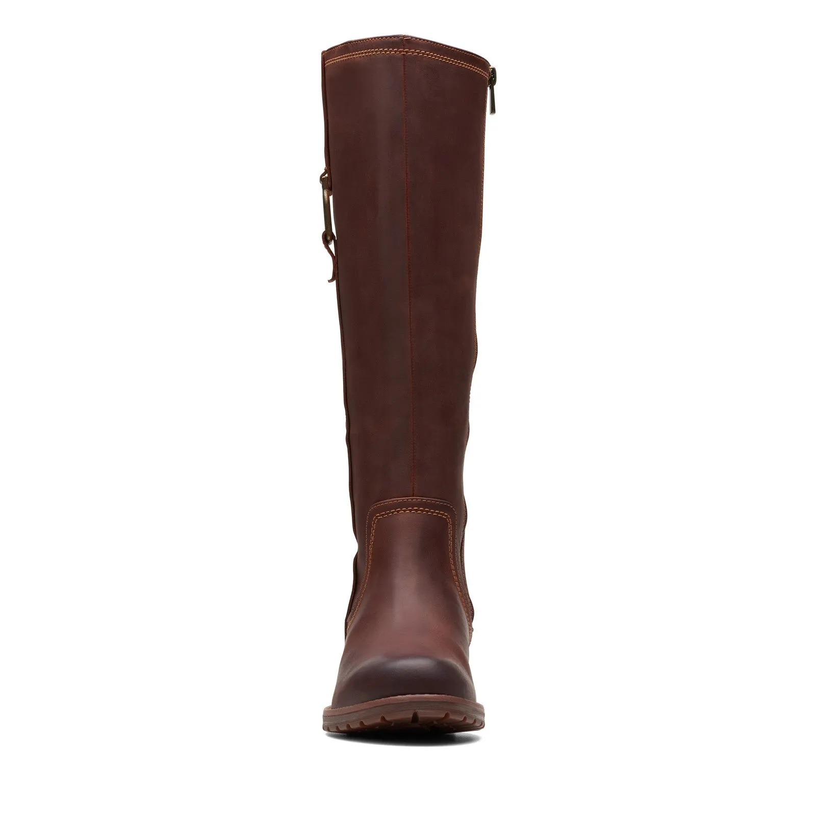 All terrain Clarks Aspra HI 26174956 Womens Brown Leather Zipper Knee High Boots