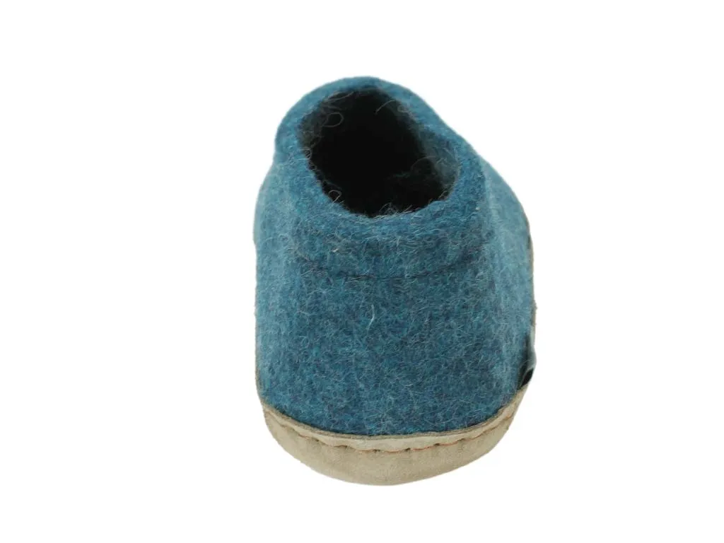 Glerups Closed Slippers Petrol Soft Relaxation Narrow Fit