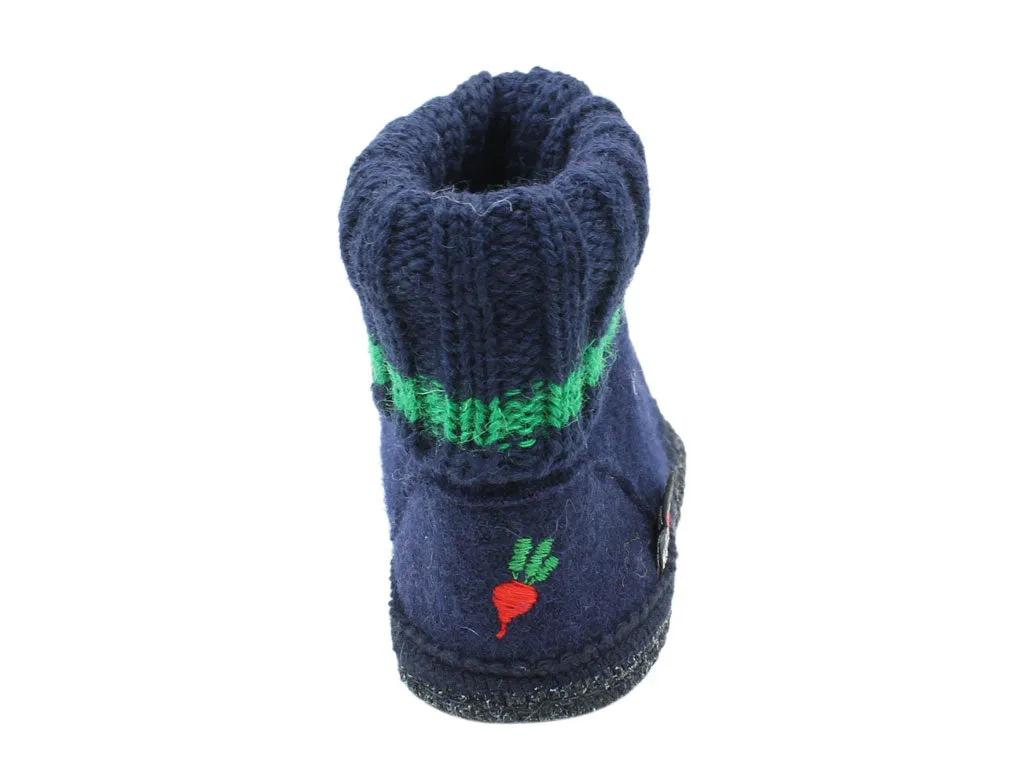 Haflinger Children's slippers Veggie Navy White Clean Stable base