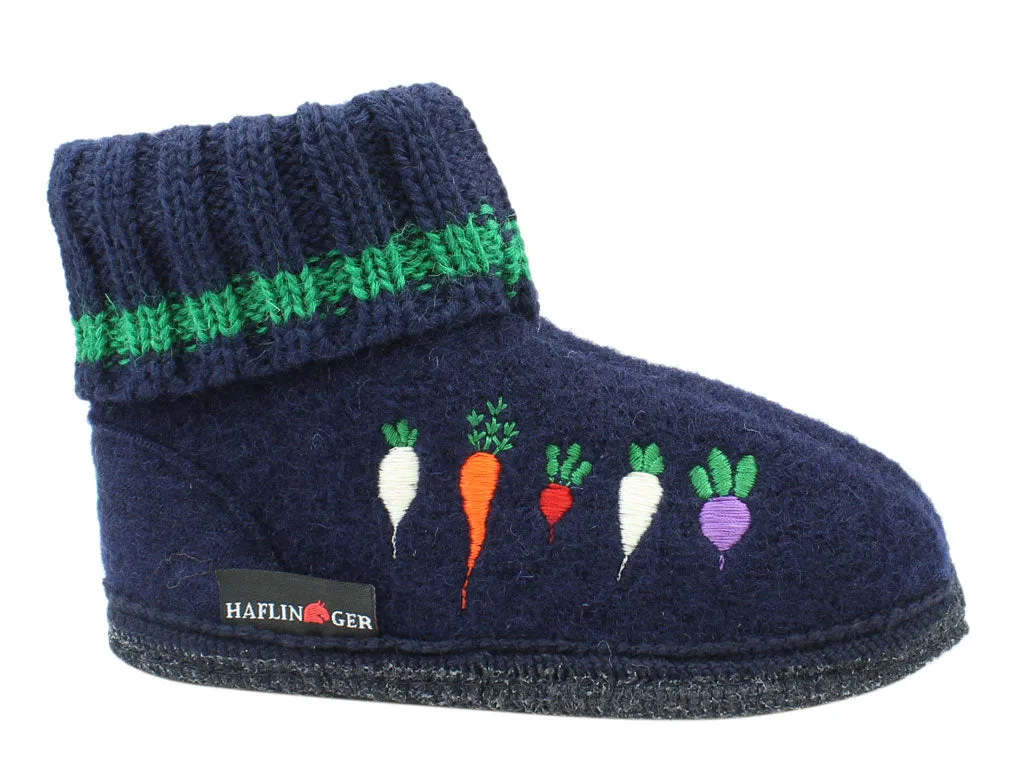 Skin Soft Dust Free Haflinger Children's slippers Veggie Navy