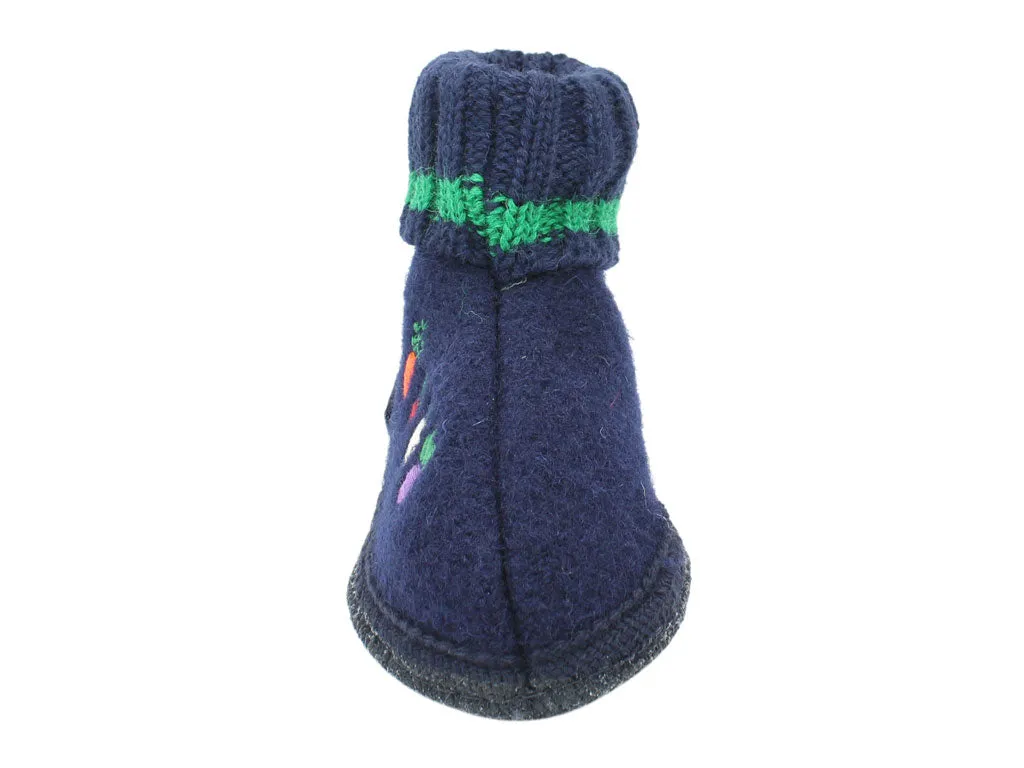 Haflinger Children's slippers Veggie Navy Foot Glow