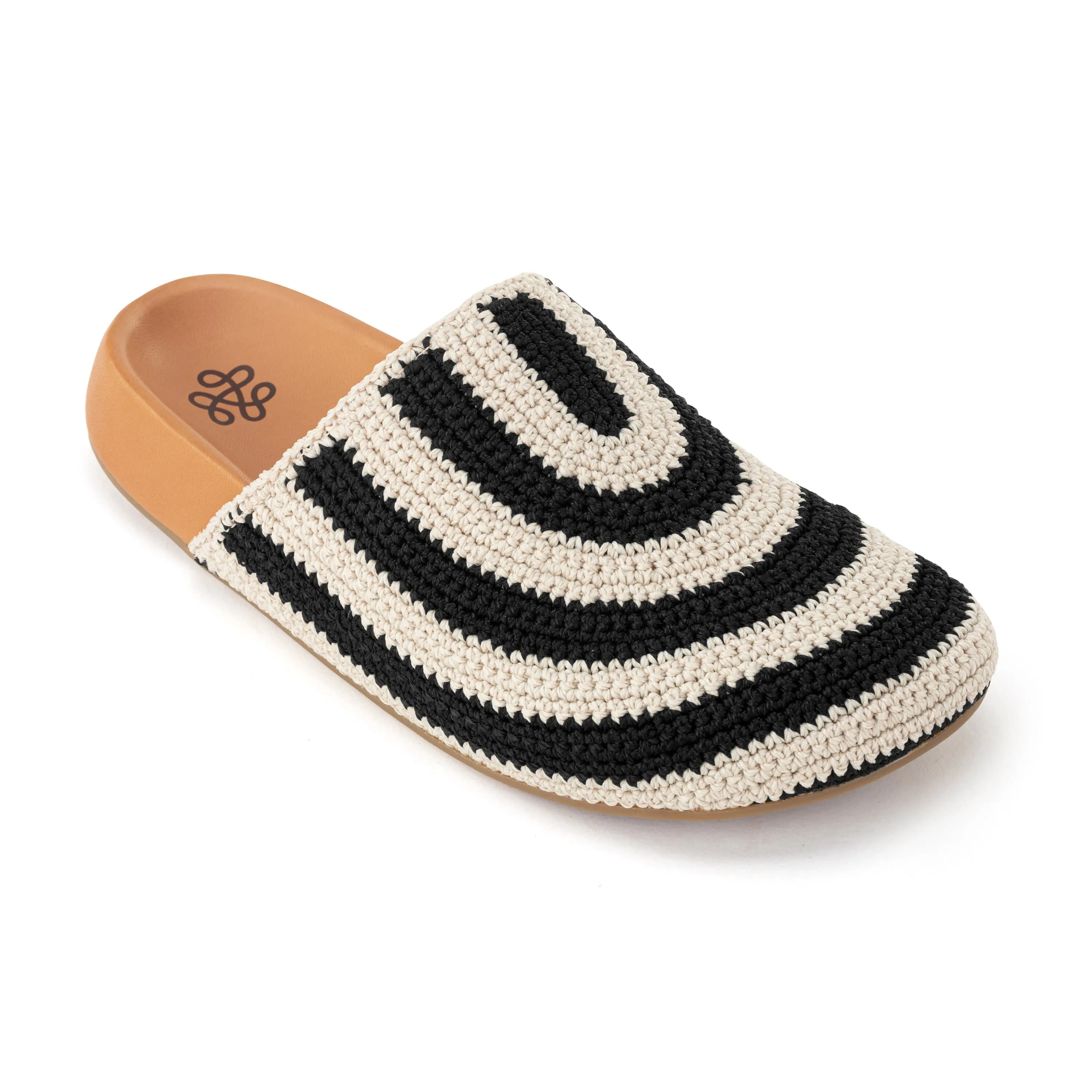 Buckle Fit Bolinas Clog - Hand Crochet - Black Stripe