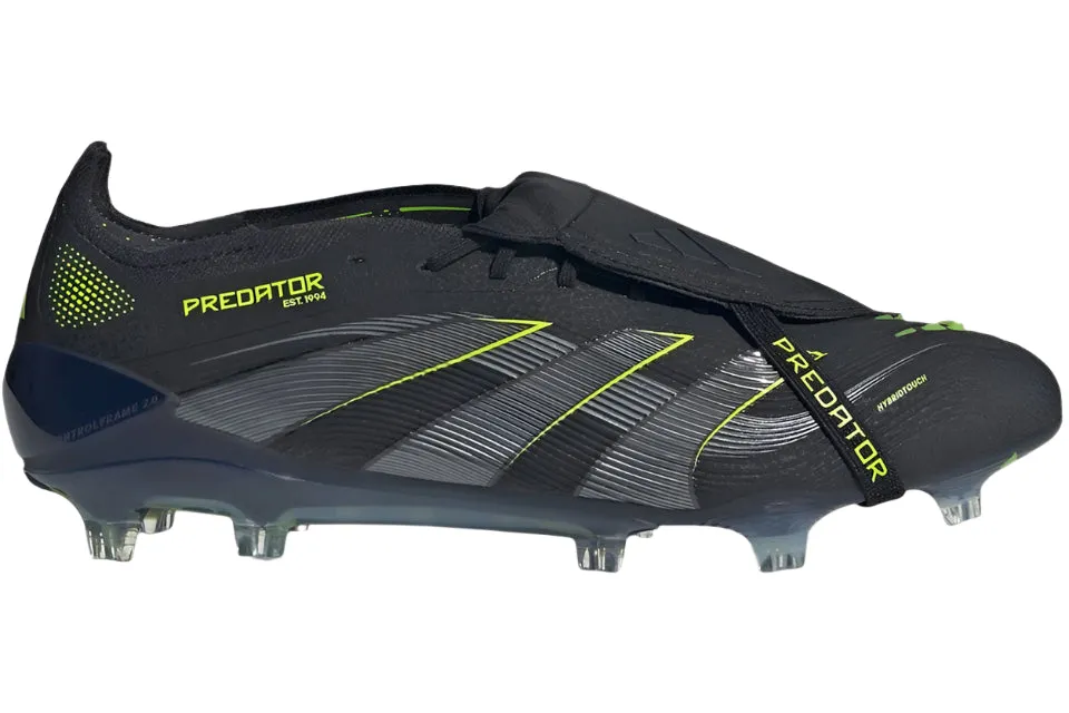 Durable Studs adidas Predator Elite Firm Ground Soccer Cleats (Black/Lucid Lemon)