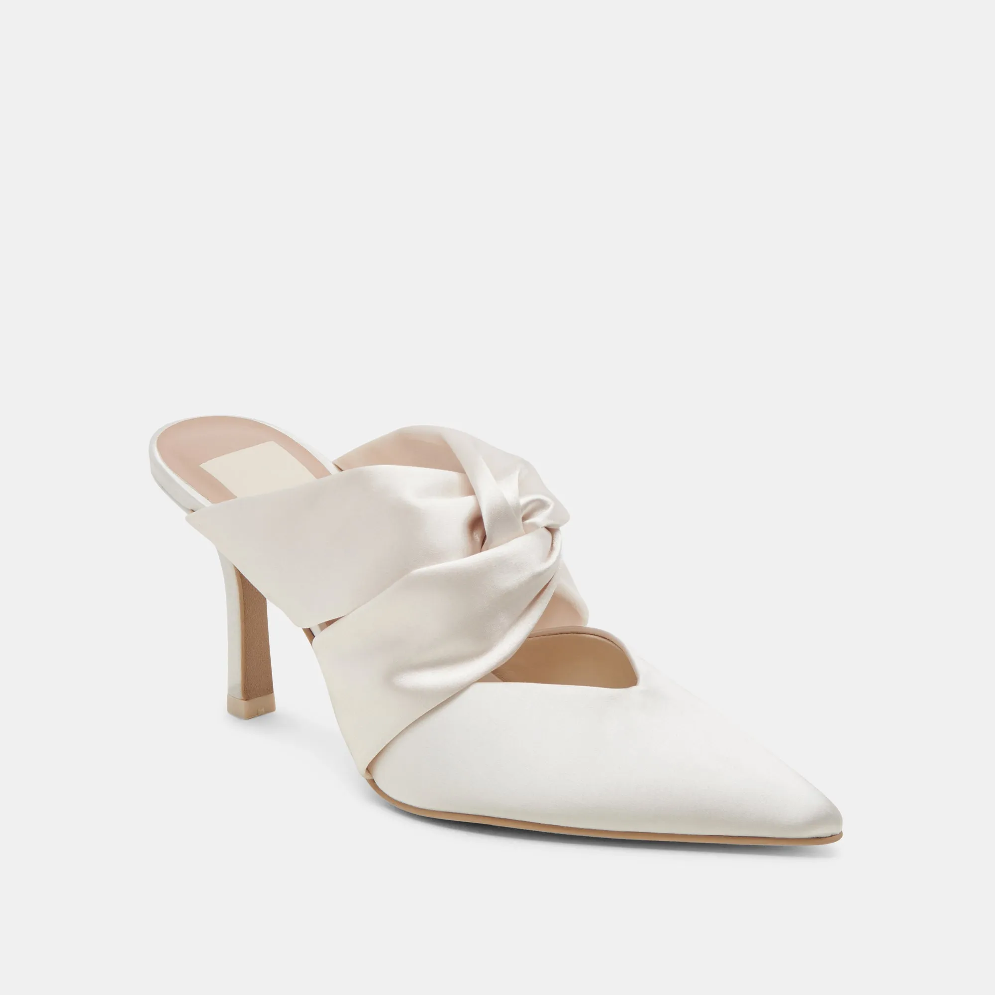 KELSY HEELS CREME SATIN Pointed Pumps Breathable mesh