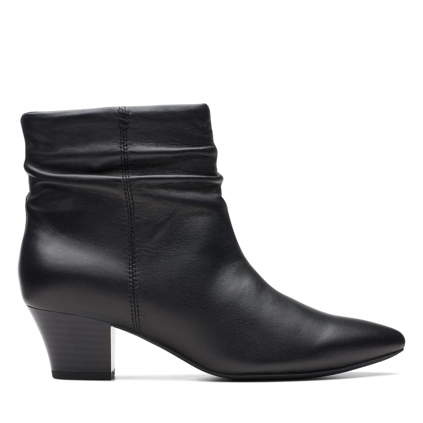 Clarks Teresa Skip 26175167 Womens Black Wide Leather Ankle & Booties Boots Cool Weather Handmade Craft