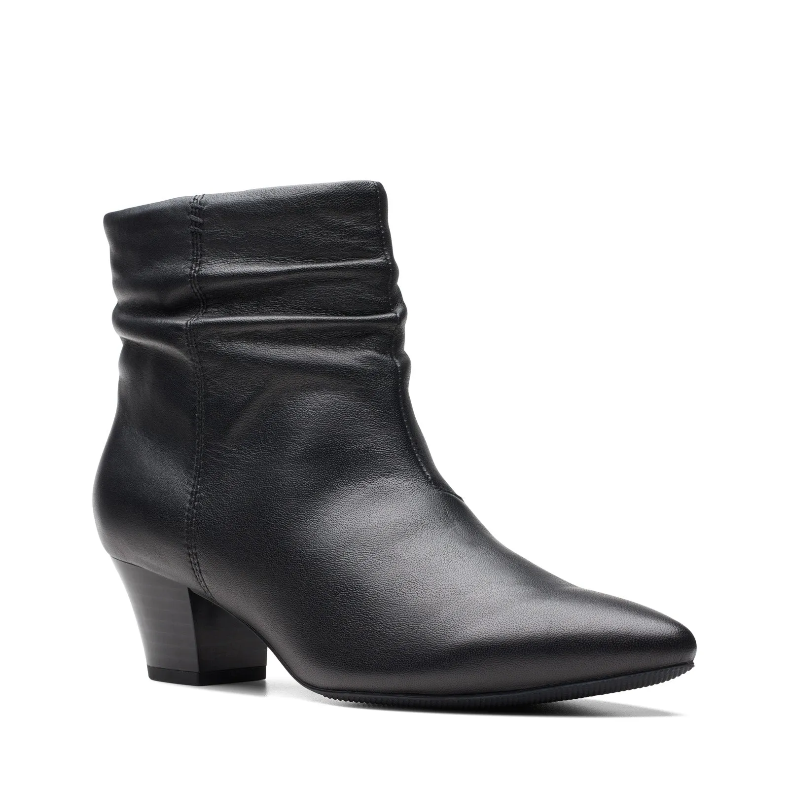 Easy Match Clarks Teresa Skip 26175167 Womens Black Wide Leather Ankle & Booties Boots
