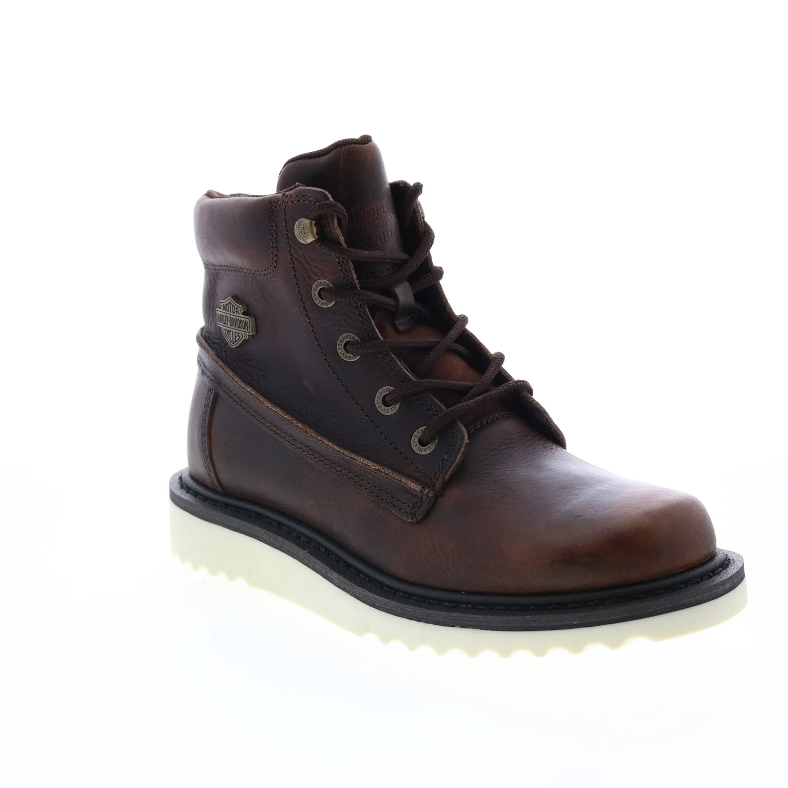 Harley-Davidson Marconi 5" Seam D84726 Womens Brown Leather Motorcycle Boots Ankle Coverage Comfortable Insole