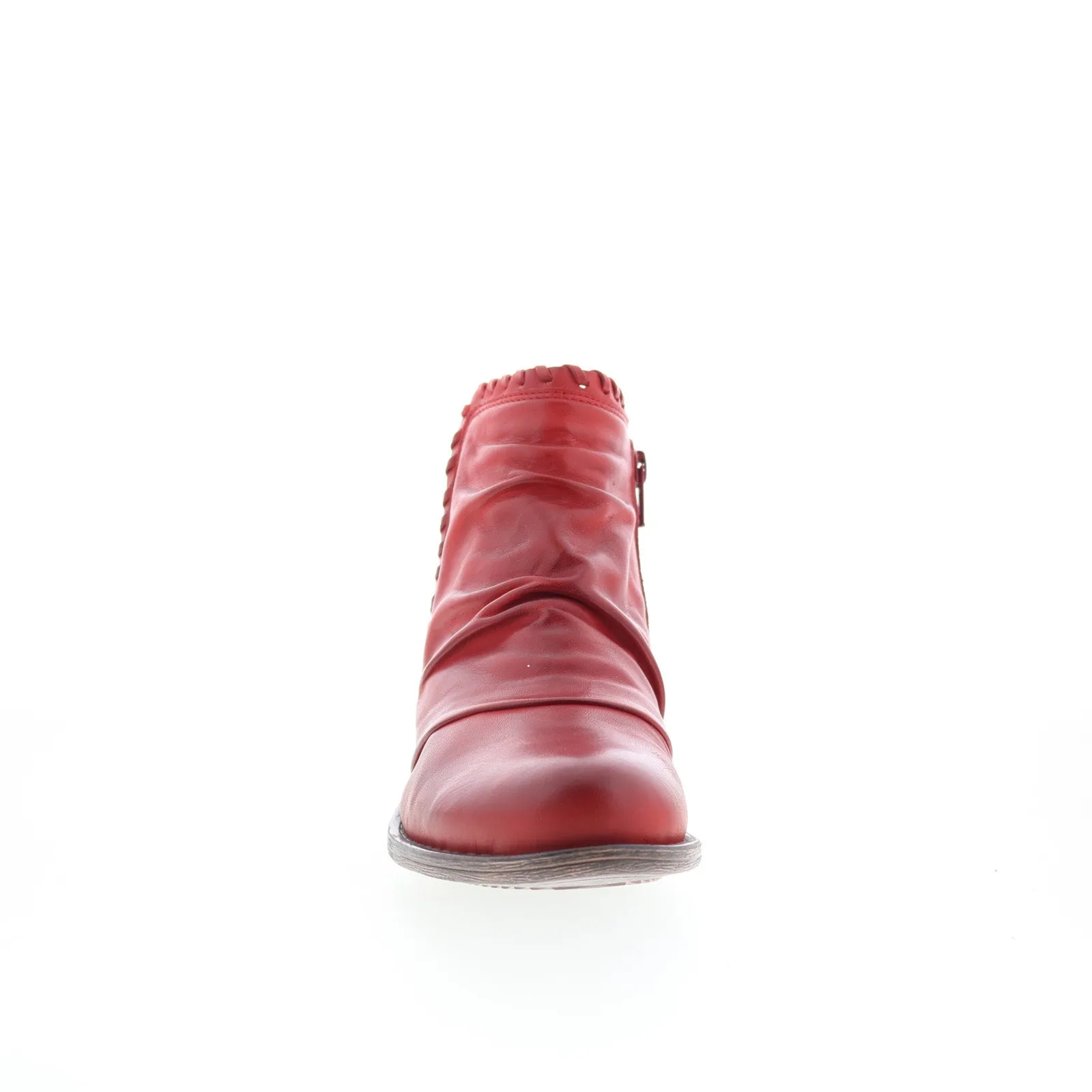 Weekend Adventure Miz Mooz Lynda Womens Red Leather Zipper Ankle & Booties Boots