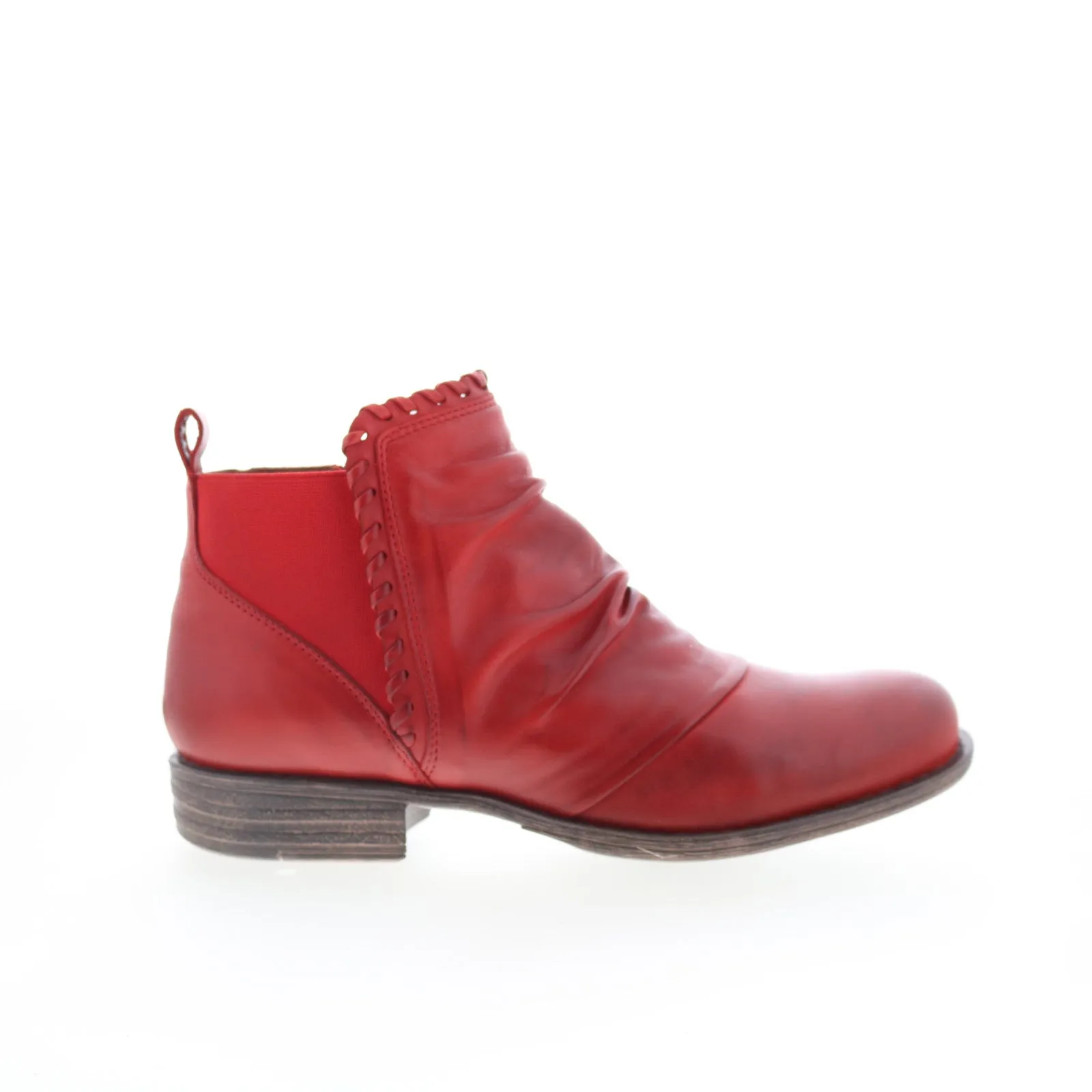 Eco Friendly Durable Look Miz Mooz Lynda Womens Red Leather Zipper Ankle & Booties Boots