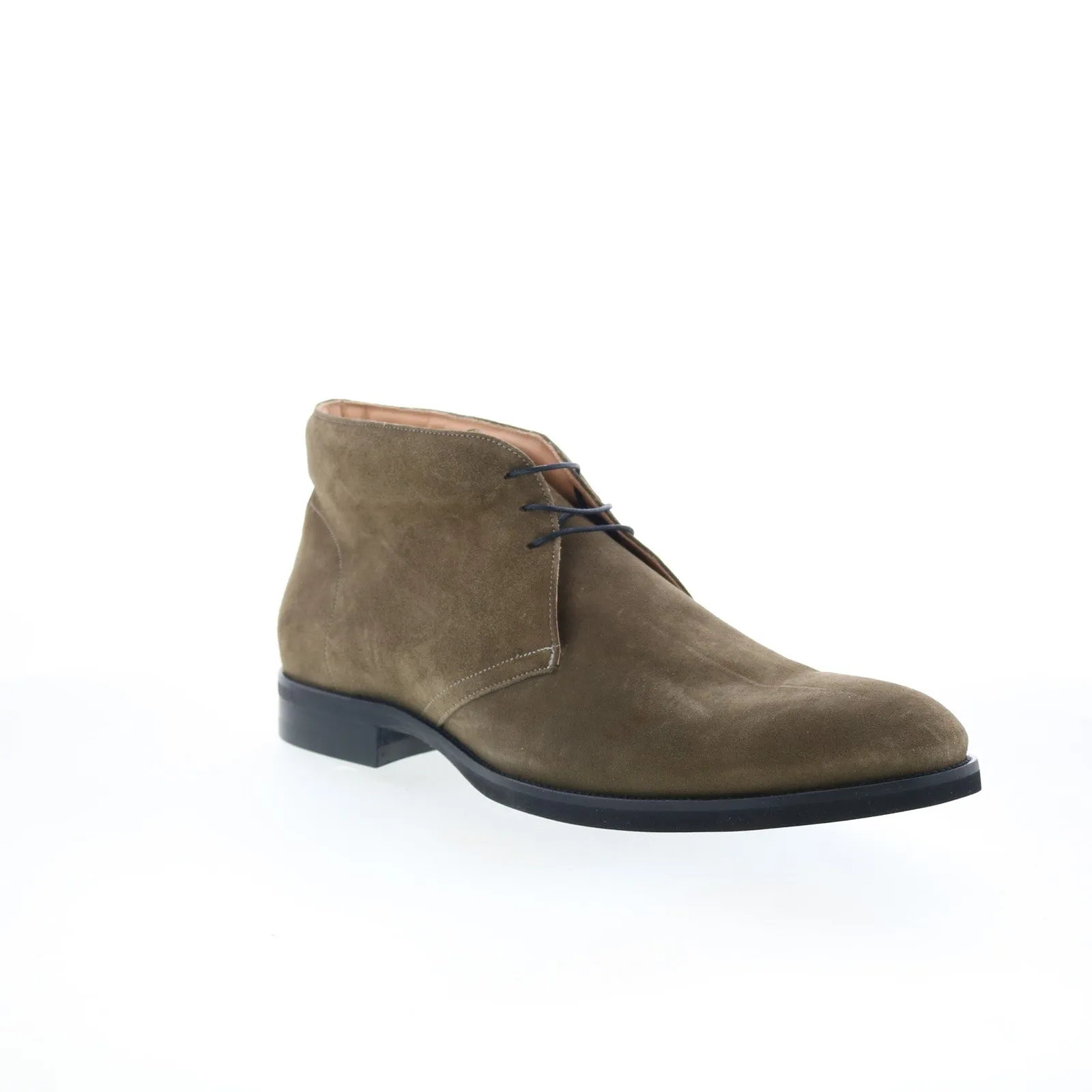 Zelli Italia Marco Italian Calfskin 46-592-OLV Mens Brown Chukkas Boots Minimal Color