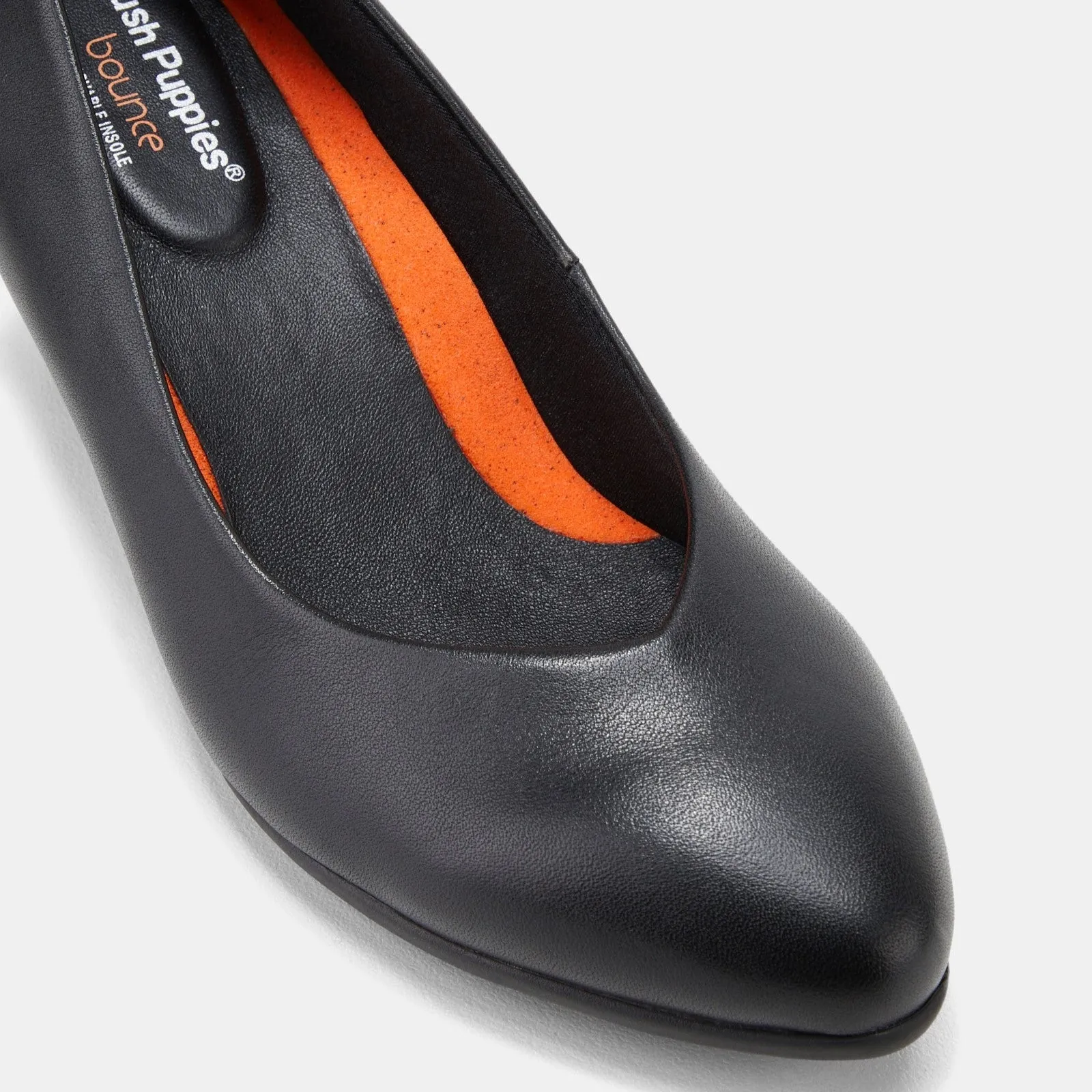 Wide Heel Pumps Slip-Resistant Heels HUSH PUPPIES THE POINT BLACK