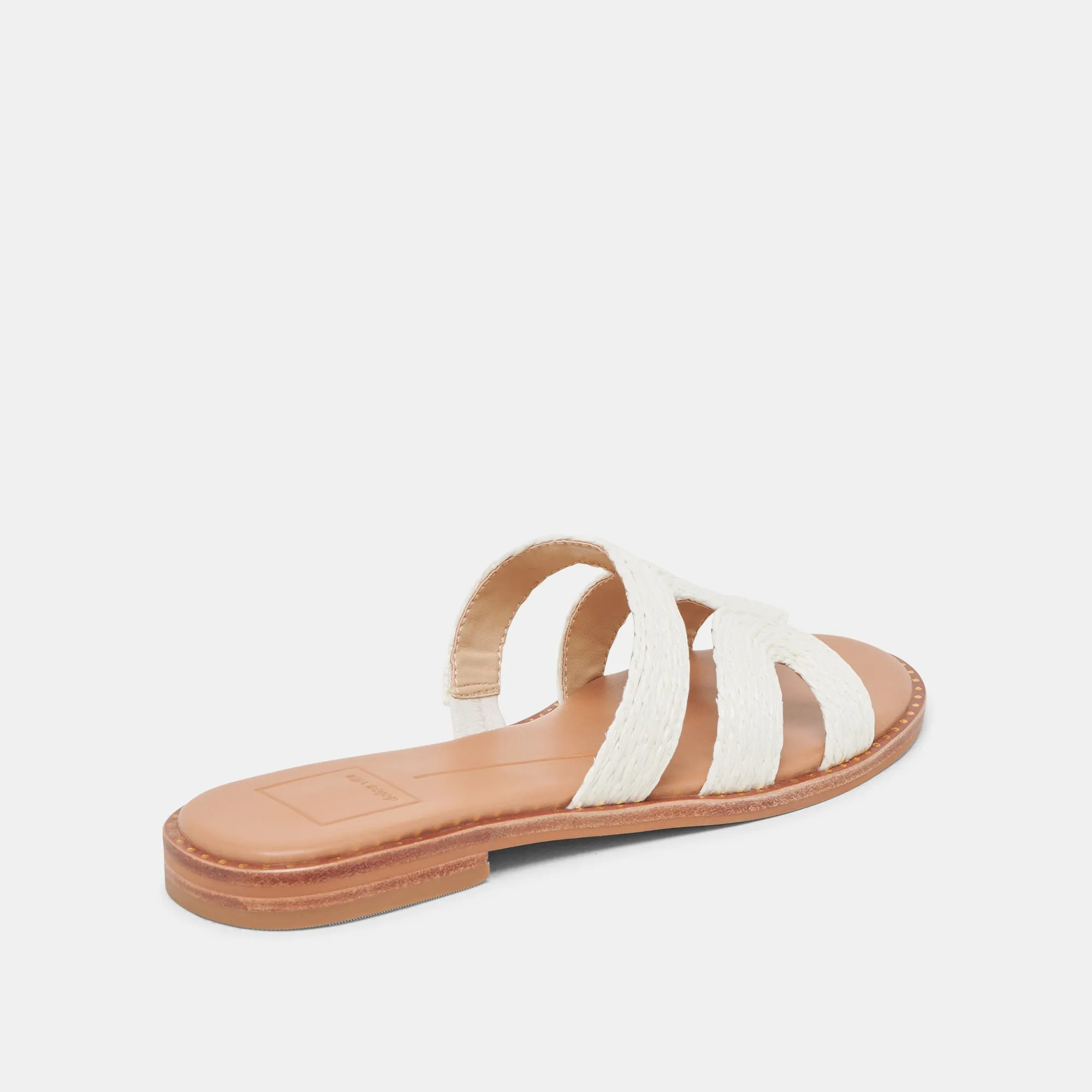 Fashionable Comfort Trendy Vibe EMON SANDALS WHITE RAFFIA