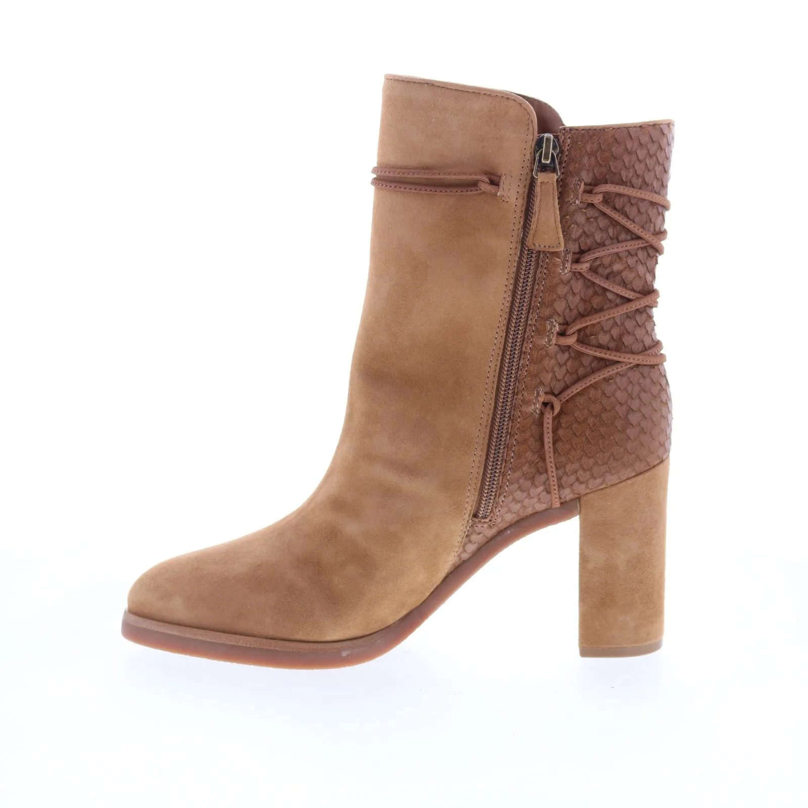 Ventilated Patterned Surface Johnston & Murphy Adley 78-51722 Womens Brown Suede Casual Dress Boots