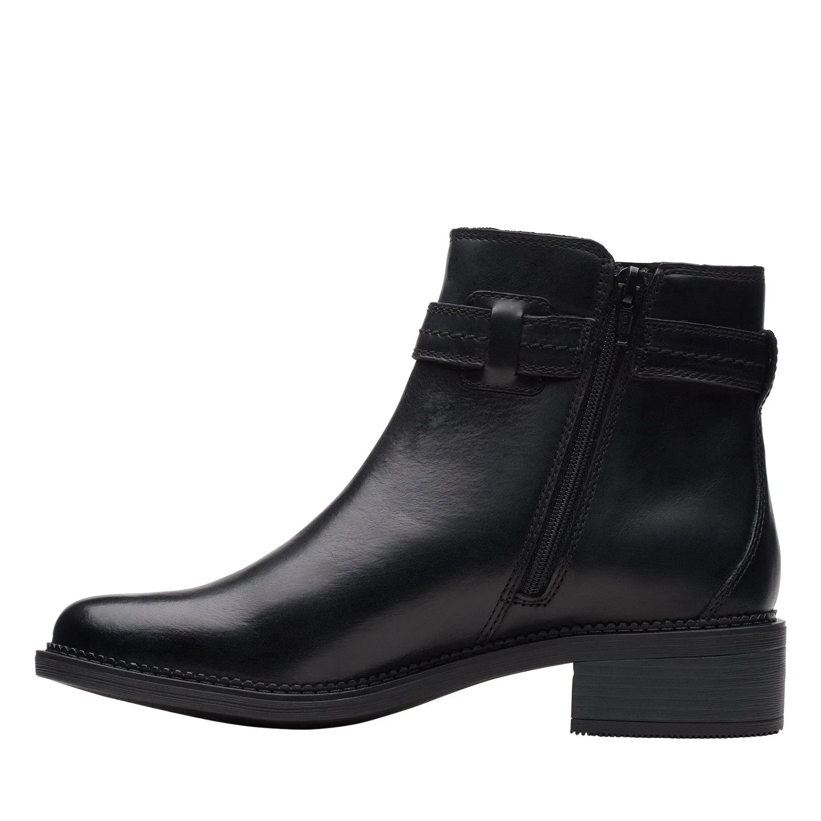 Clarks Maye Ease 26167951 Womens Black Leather Zipper Casual Dress Boots Heavy Weather