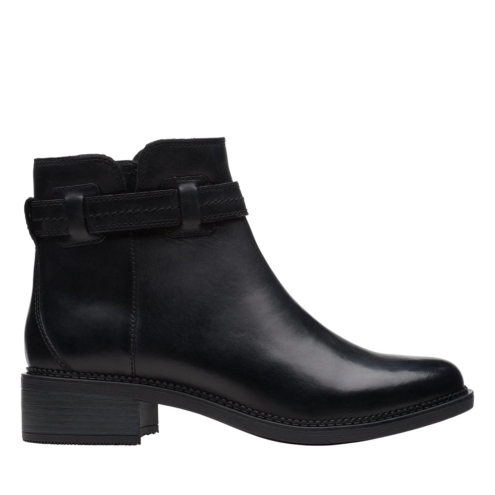 Clarks Maye Ease 26167951 Womens Black Leather Zipper Casual Dress Boots Solid Stitching Thermal Protection