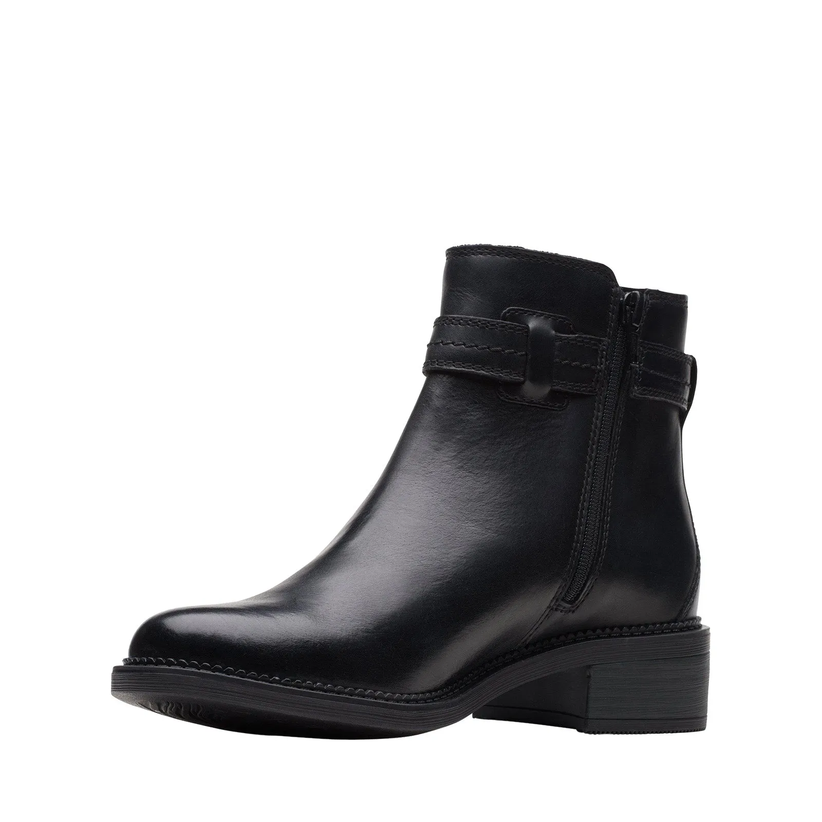 Clarks Maye Ease 26167951 Womens Black Leather Zipper Casual Dress Boots Enhanced grip Lightweight