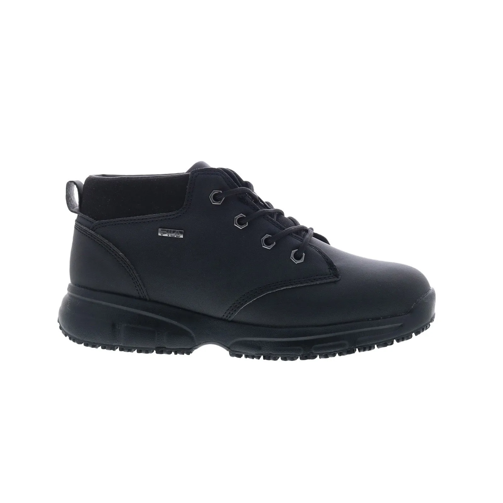 Fila Memory Mike Mid Slip Resistant 1SL15003-001 Mens Black Work Boots Rugged And Durable Padded Liner