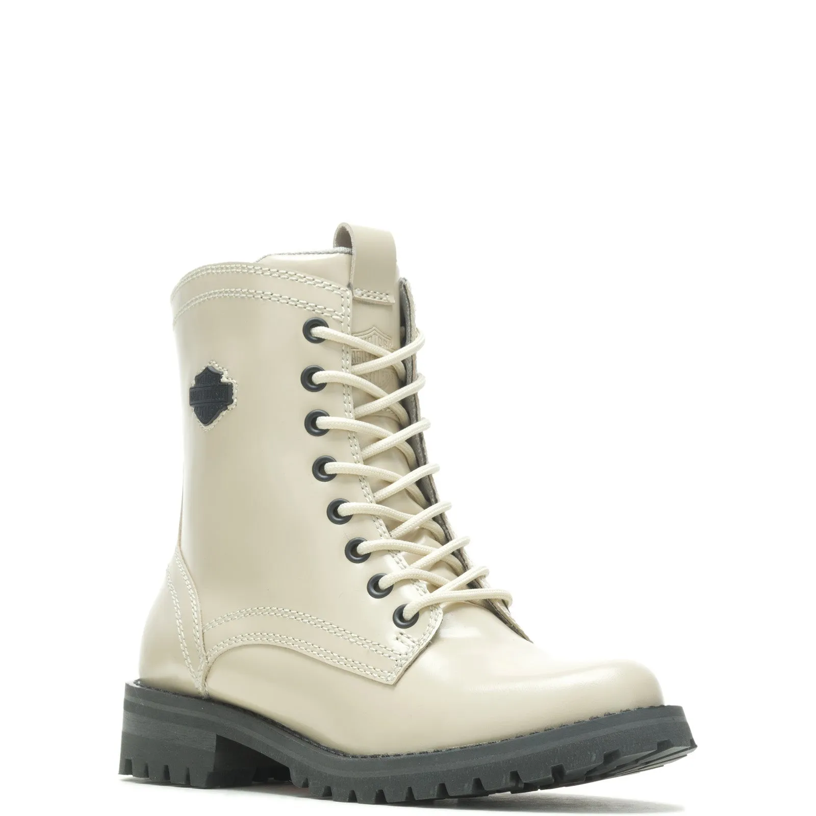 Harley-Davidson Walsen 5" Lace D87255 Womens Beige Leather Motorcycle Boots Durable Layer Quick Move