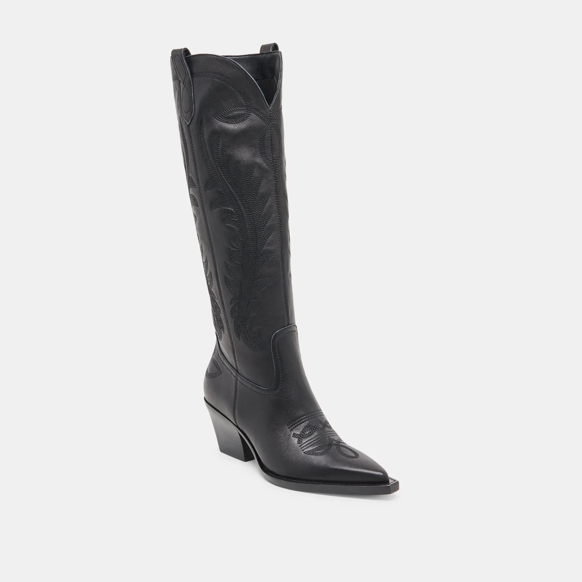 Mud Ground RYATT EXTRA WIDE CALF BOOTS BLACK LEATHER