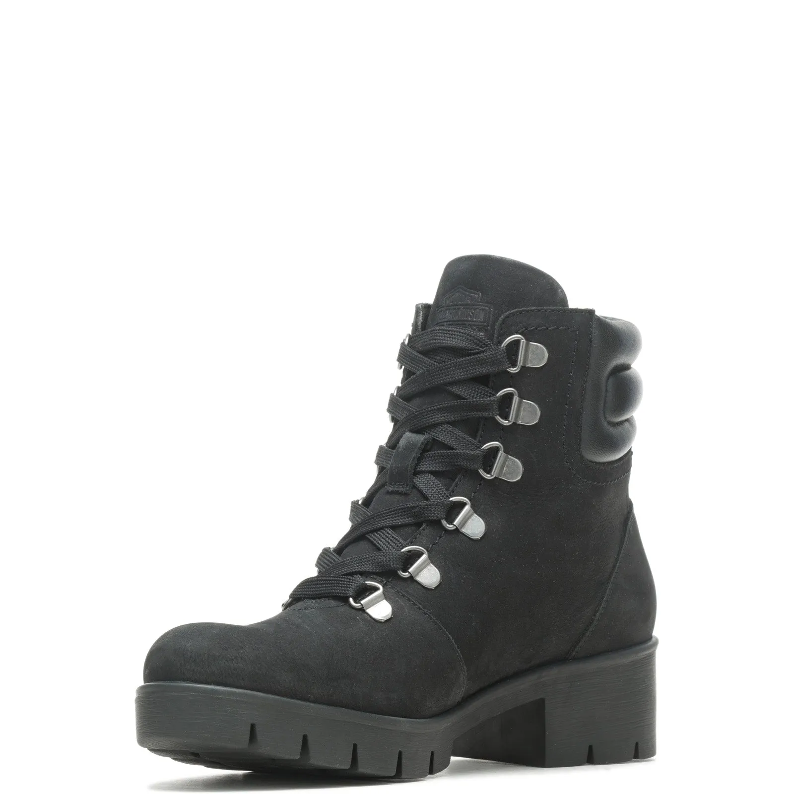 Harley-Davidson Trawood D84789 Womens Black Nubuck Motorcycle Boots Cushioned Sole
