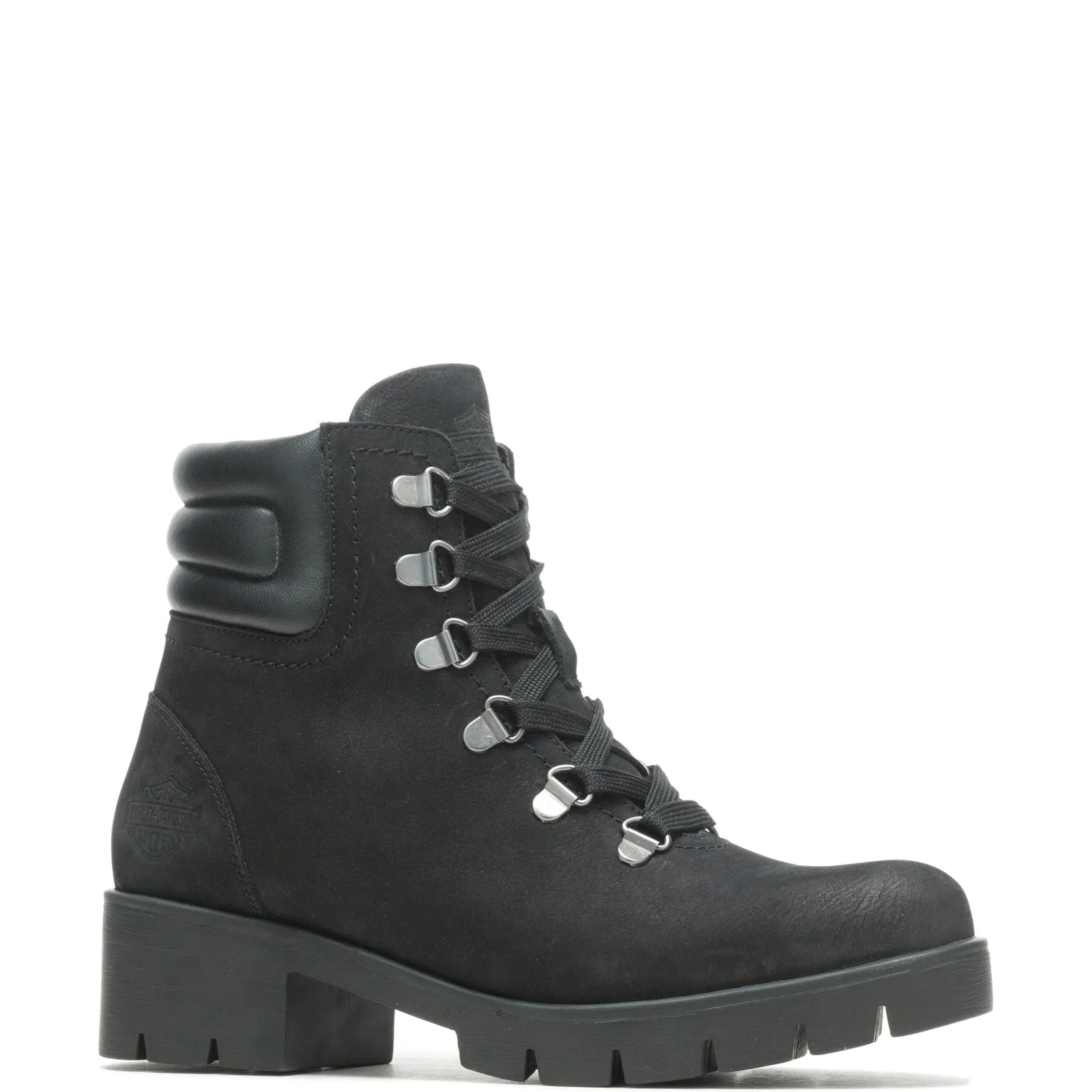 Extreme Cold Harley-Davidson Trawood D84789 Womens Black Nubuck Motorcycle Boots