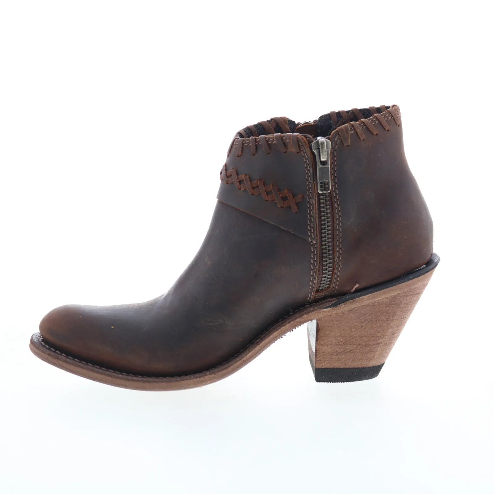 Chelsea Design Jama Old West Snip Toe 18150 Womens Brown Leather Zipper Western Boots