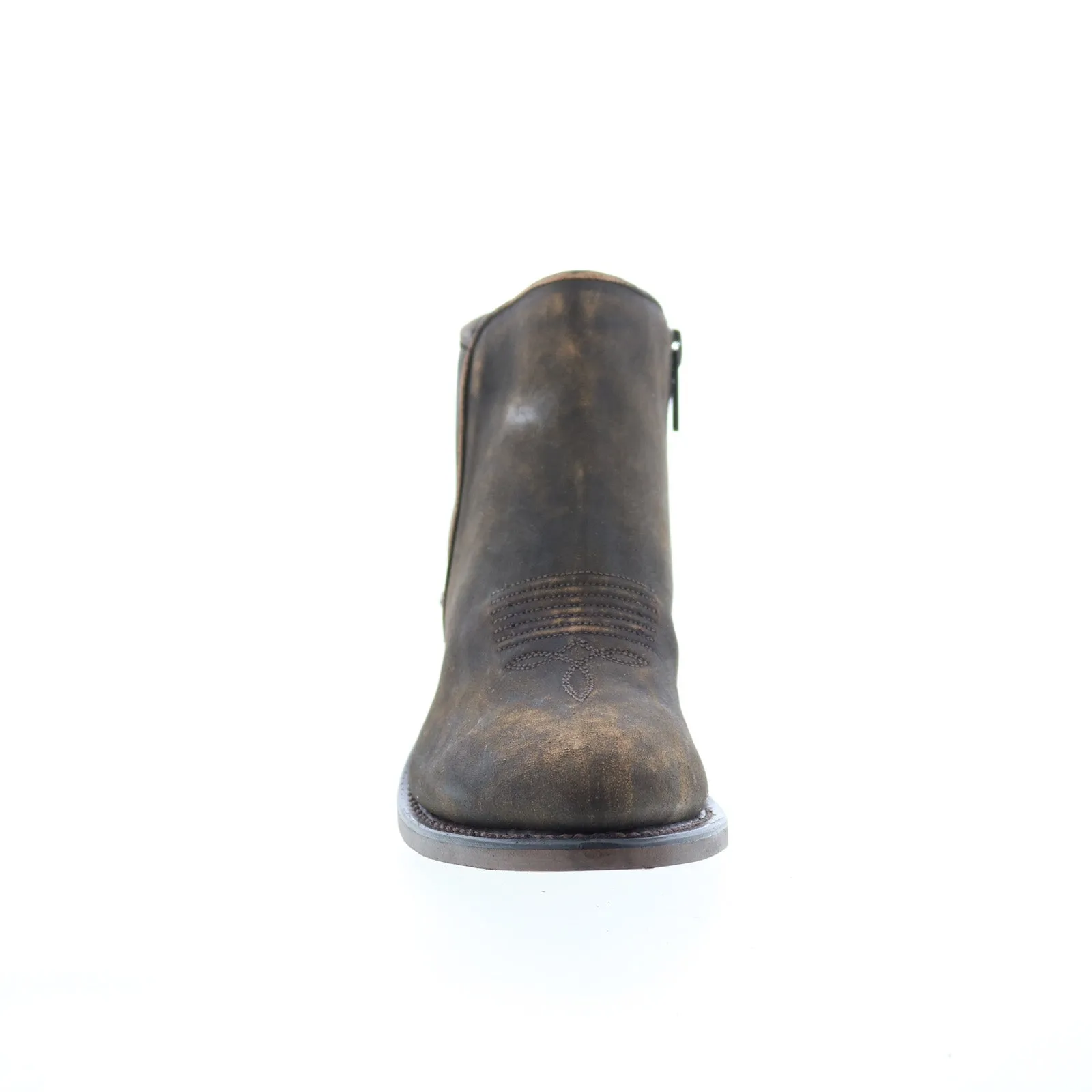 Sage 4568 Womens Brown Leather Zipper Cowboy Western Boots Work Wear Urban Explorer