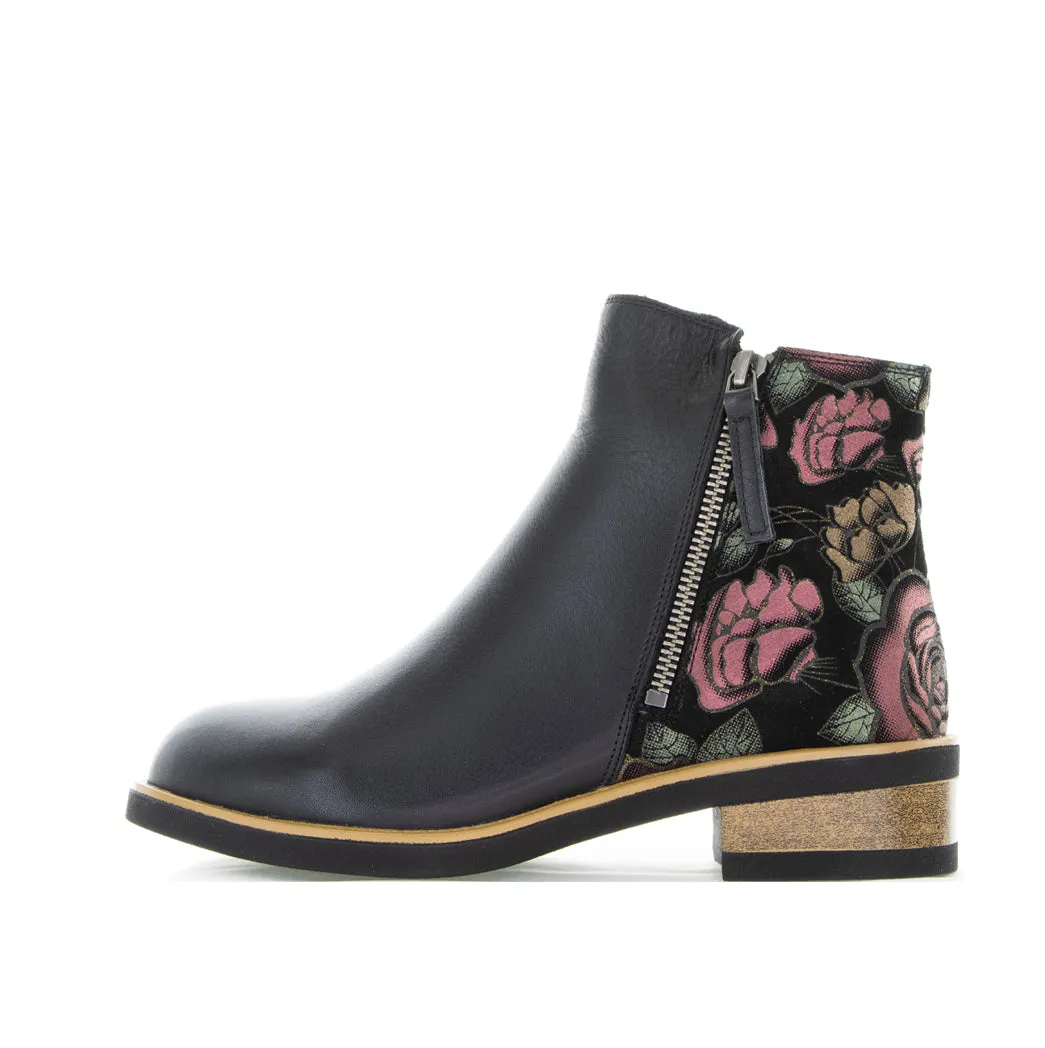 BRESLEY DUNGEON BLACK PINK ROSE Glam silhouette print - style
