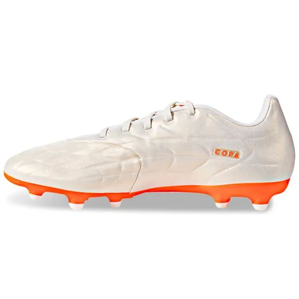 adidas Copa Pure.3 Firm Ground Soccer Cleats (Off White/Team Solar Orange) Agility Moves Sharp Stop