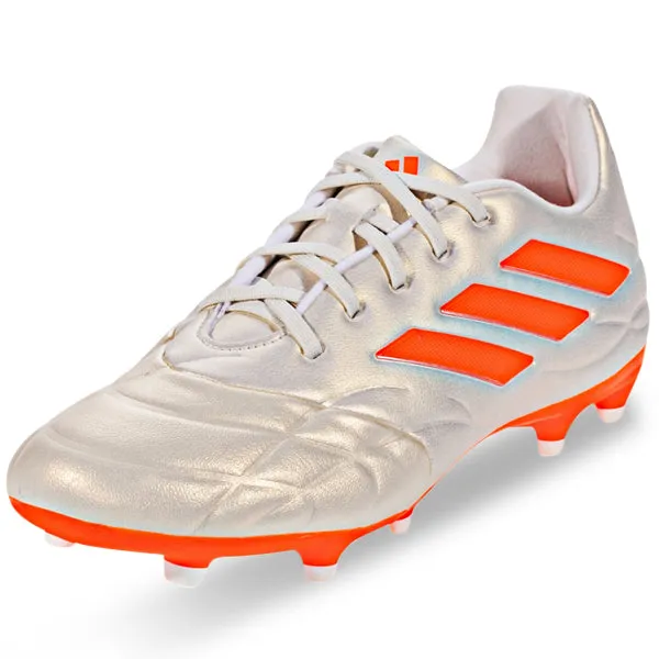 adidas Copa Pure.3 Firm Ground Soccer Cleats (Off White/Team Solar Orange) Training Partner Ankle Supporter
