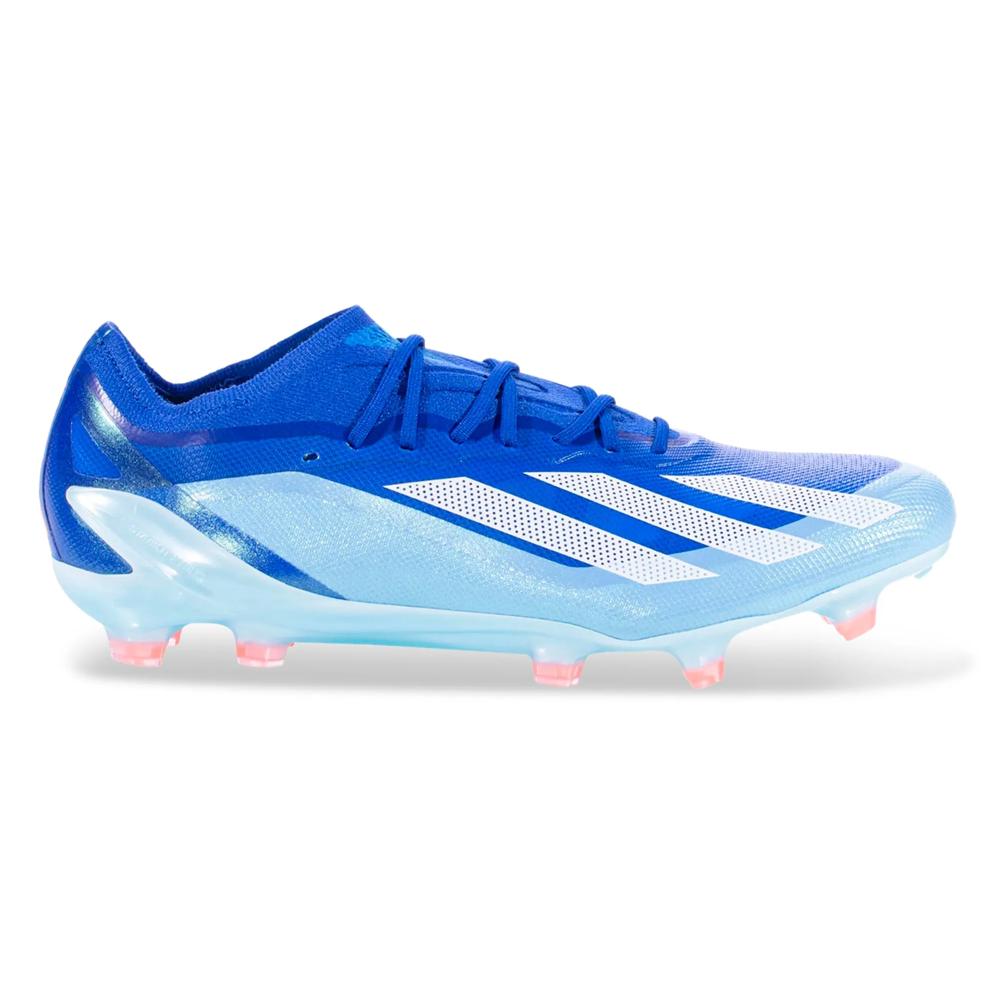 adidas X Crazyfast.1 Firm Ground Soccer Cleats (Bright Blue/Cloud White/Solar Red) Tight Wrap Foot Comfort
