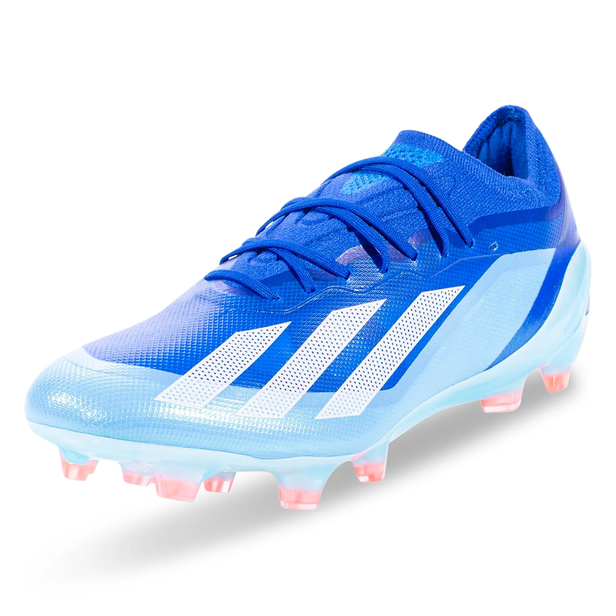 Quick Start Low Profile adidas X Crazyfast.1 Firm Ground Soccer Cleats (Bright Blue/Cloud White/Solar Red)