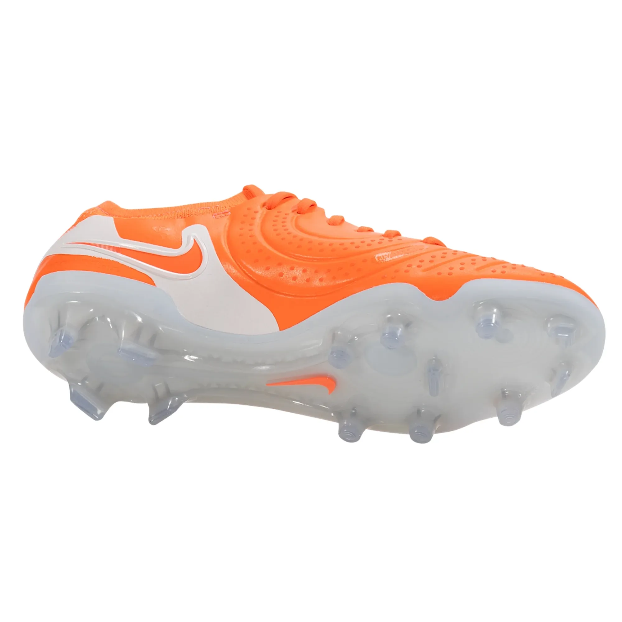 Field Response Run Ready Nike Legend 10 Elite FG Soccer Cleats (Hot Lava/White)
