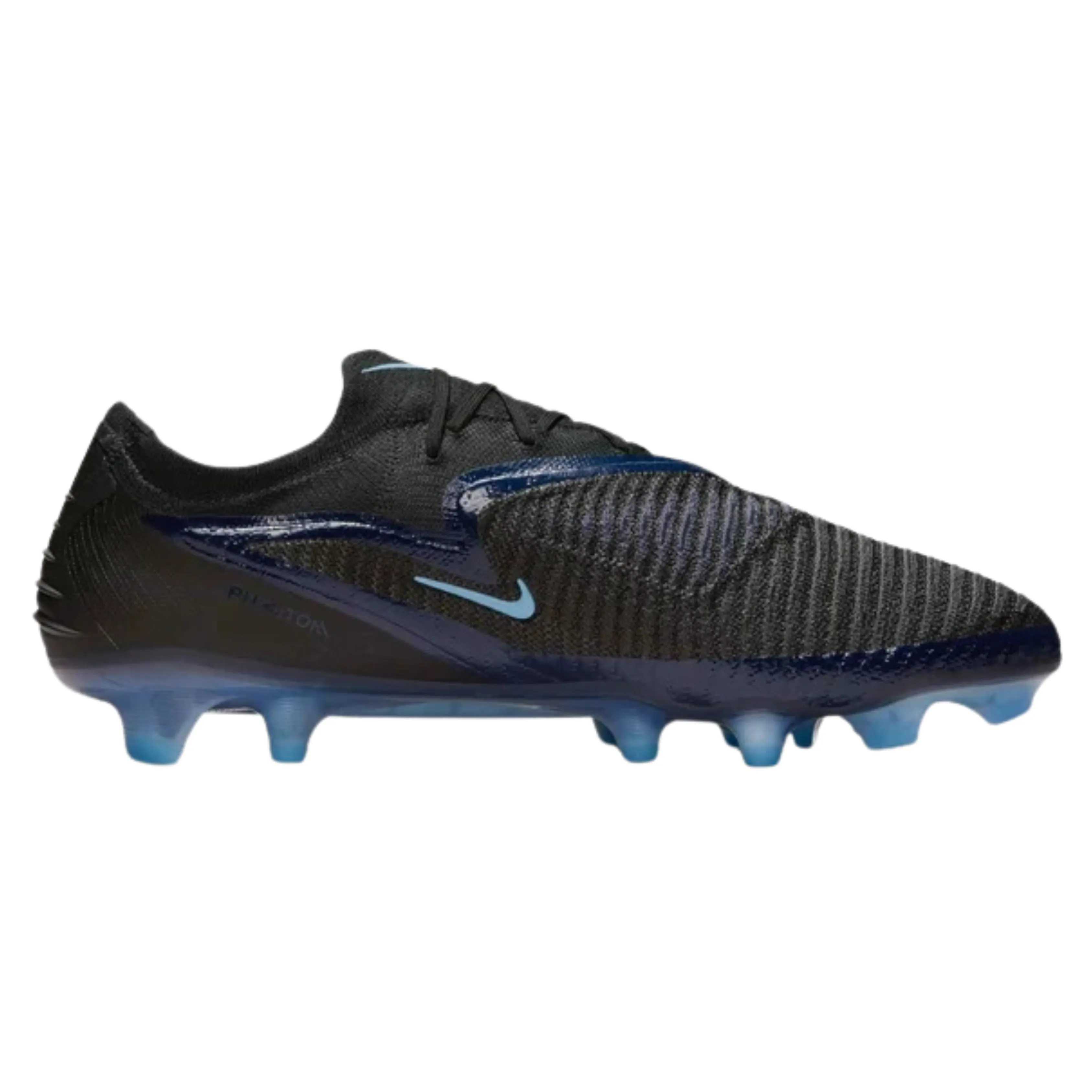 Knitted Collar Turf Ready Nike Phantom 6 Low Elite Firm Ground Soccer Cleats (Black/Black)