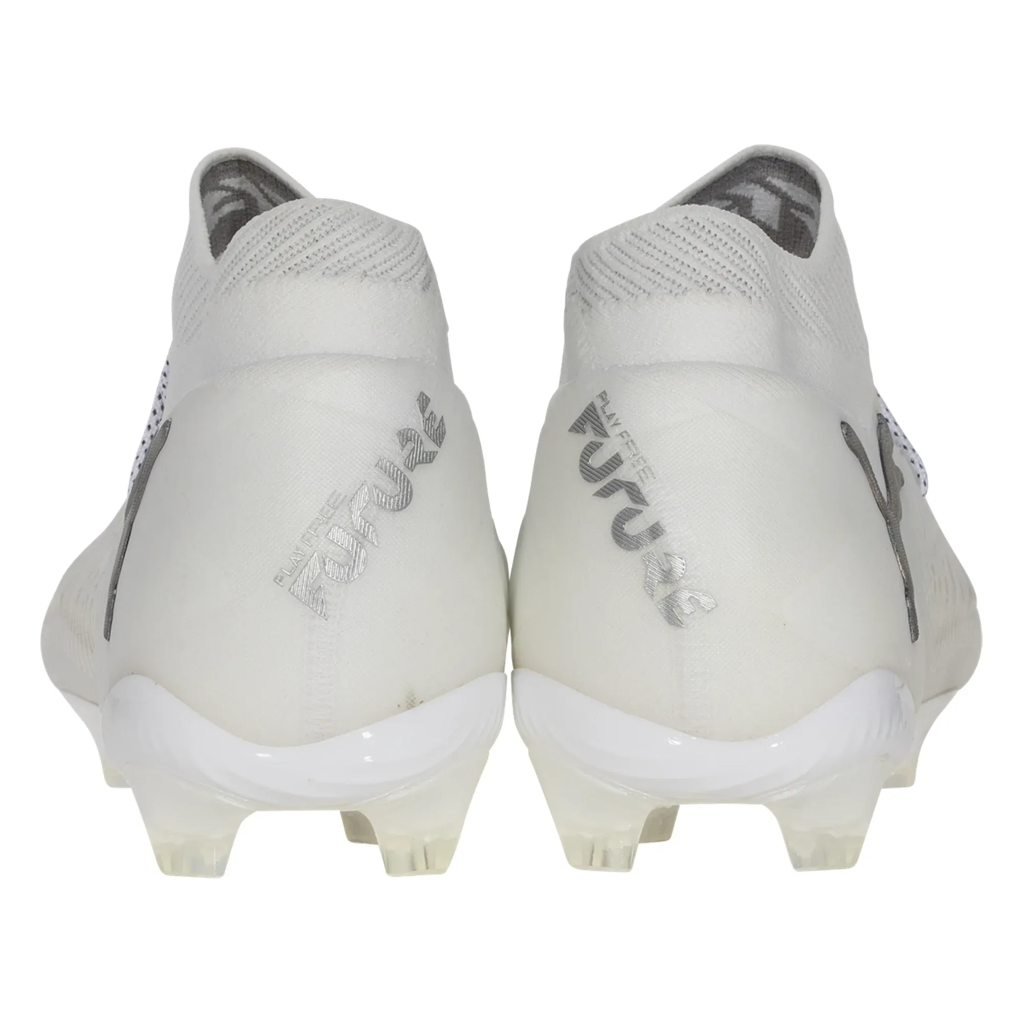 Puma Future 8 Ultimate FG Soccer Cleats (Puma White/Matte Silver) Adult Player Flexible Plate