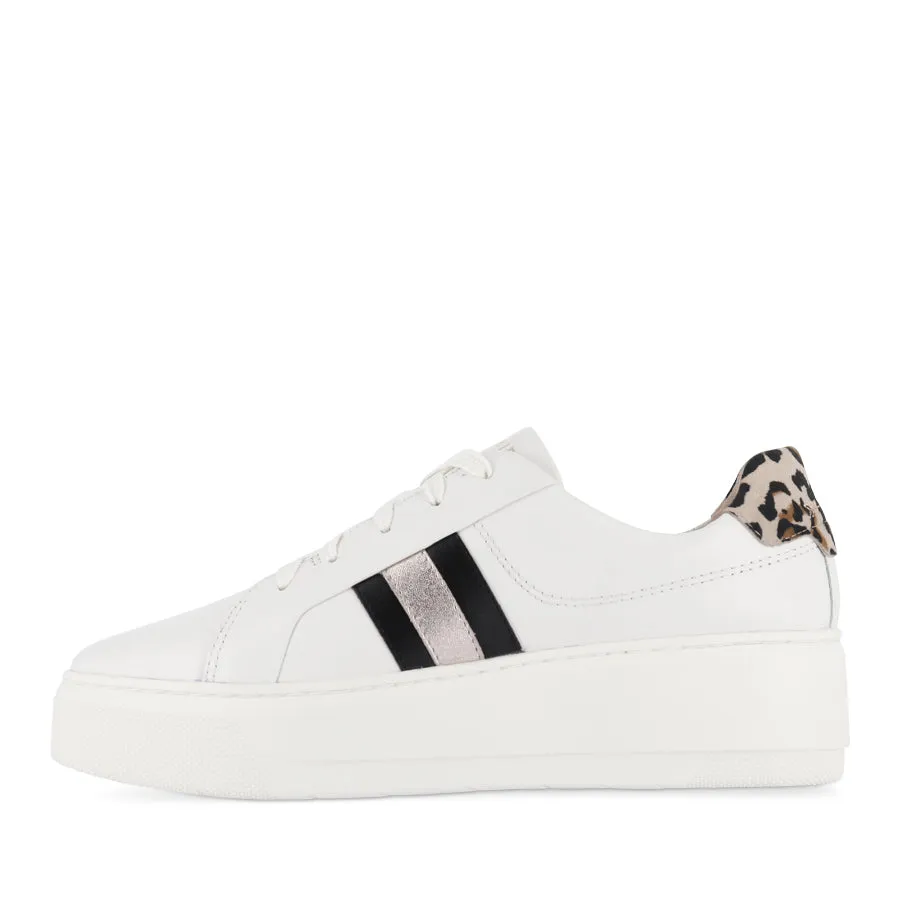 RILEY - WHITE/BLACK/LEOPARD LEATHER seniors'