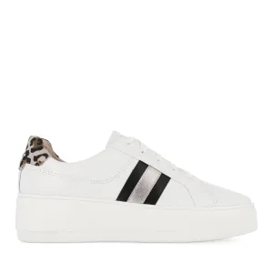 RILEY - WHITE/BLACK/LEOPARD LEATHER tennis shoes