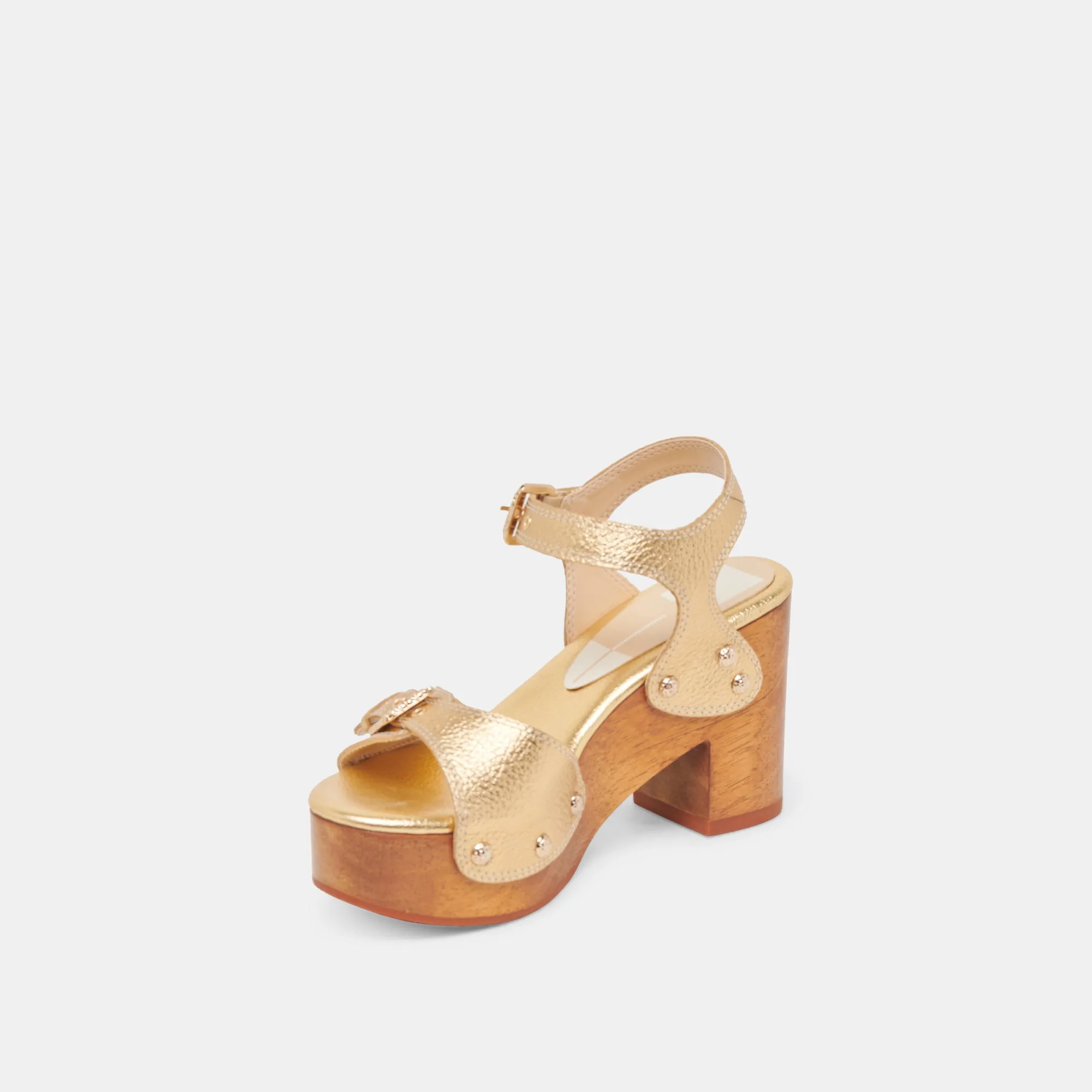 YANDY HEELS GOLD LEATHER Bold Heel Boots
