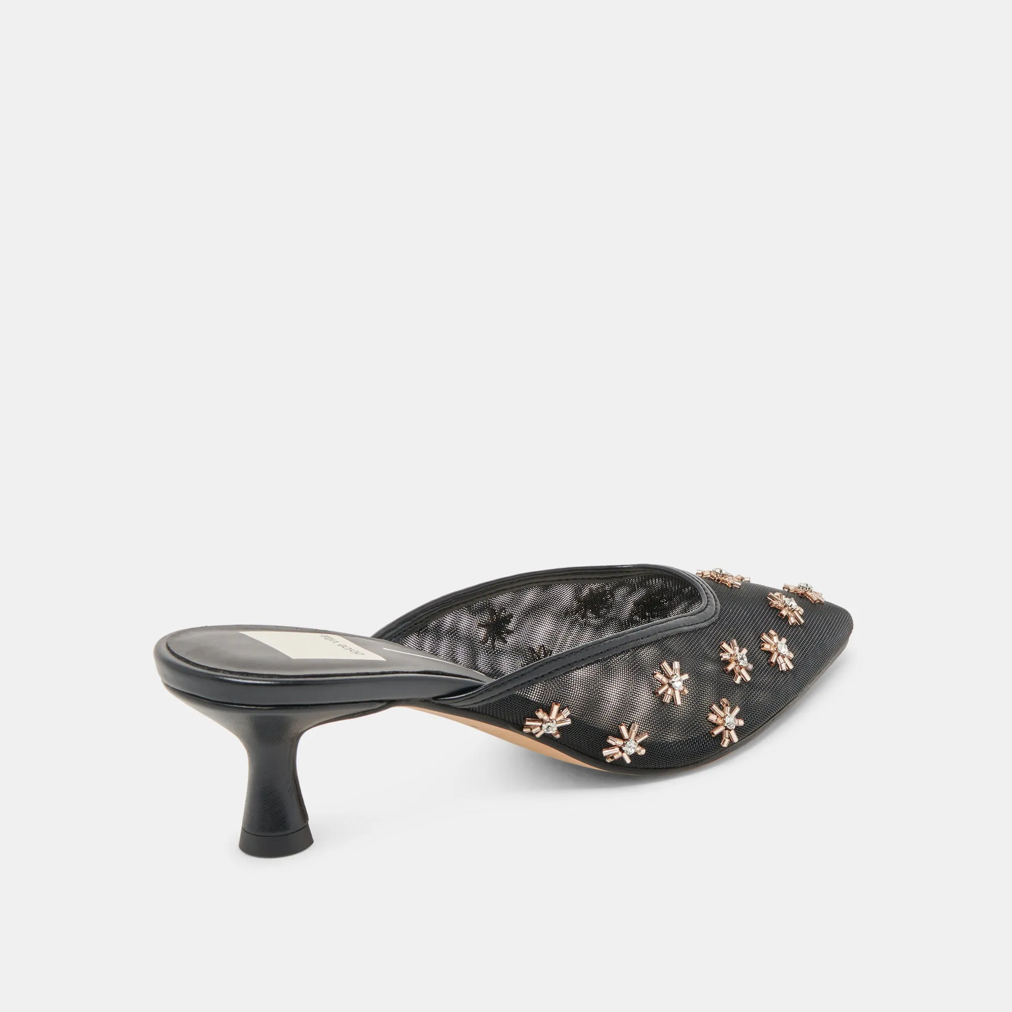 Satin Pumps CLARA HEELS BLACK MESH
