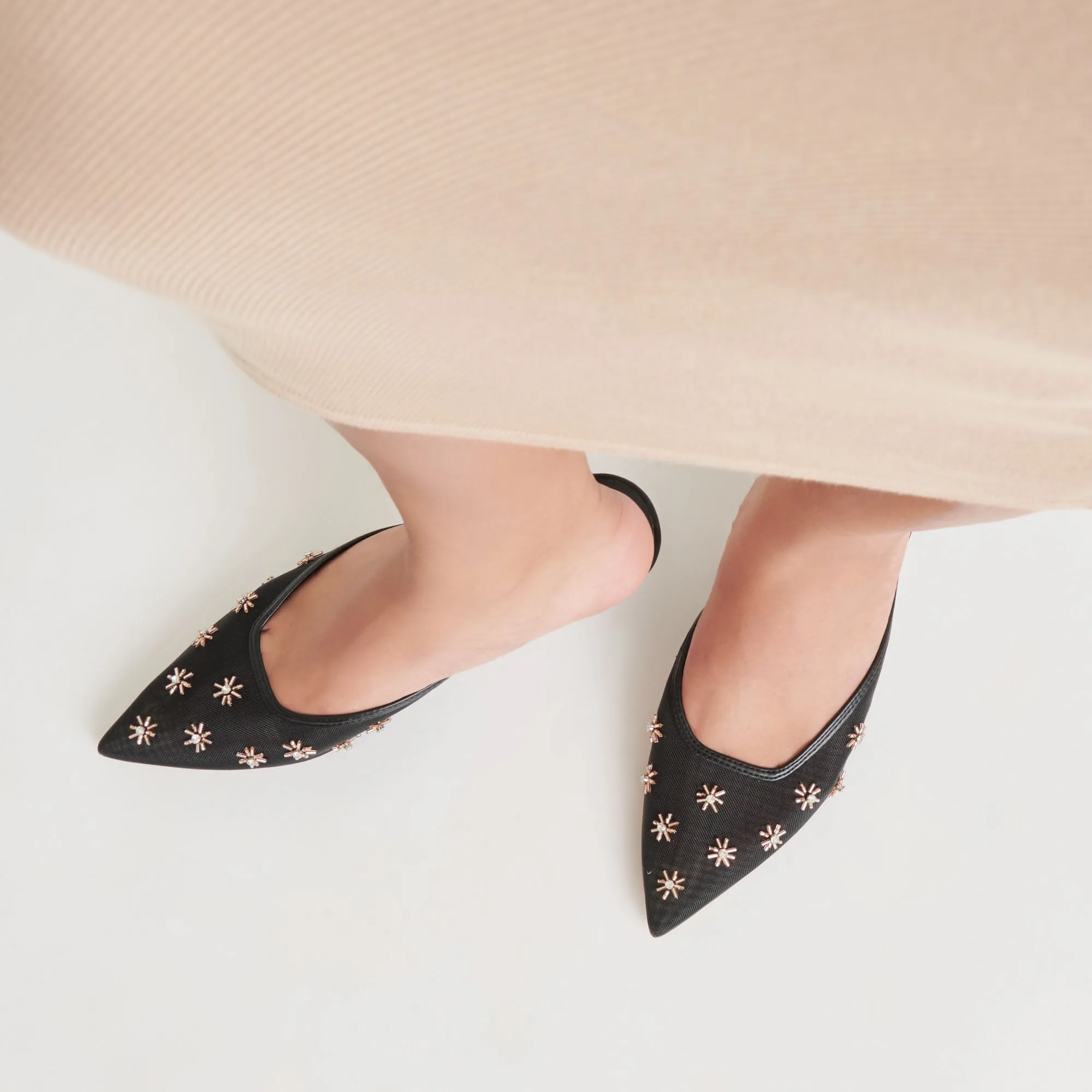 elegant design Adjustable Straps CLARA HEELS BLACK MESH