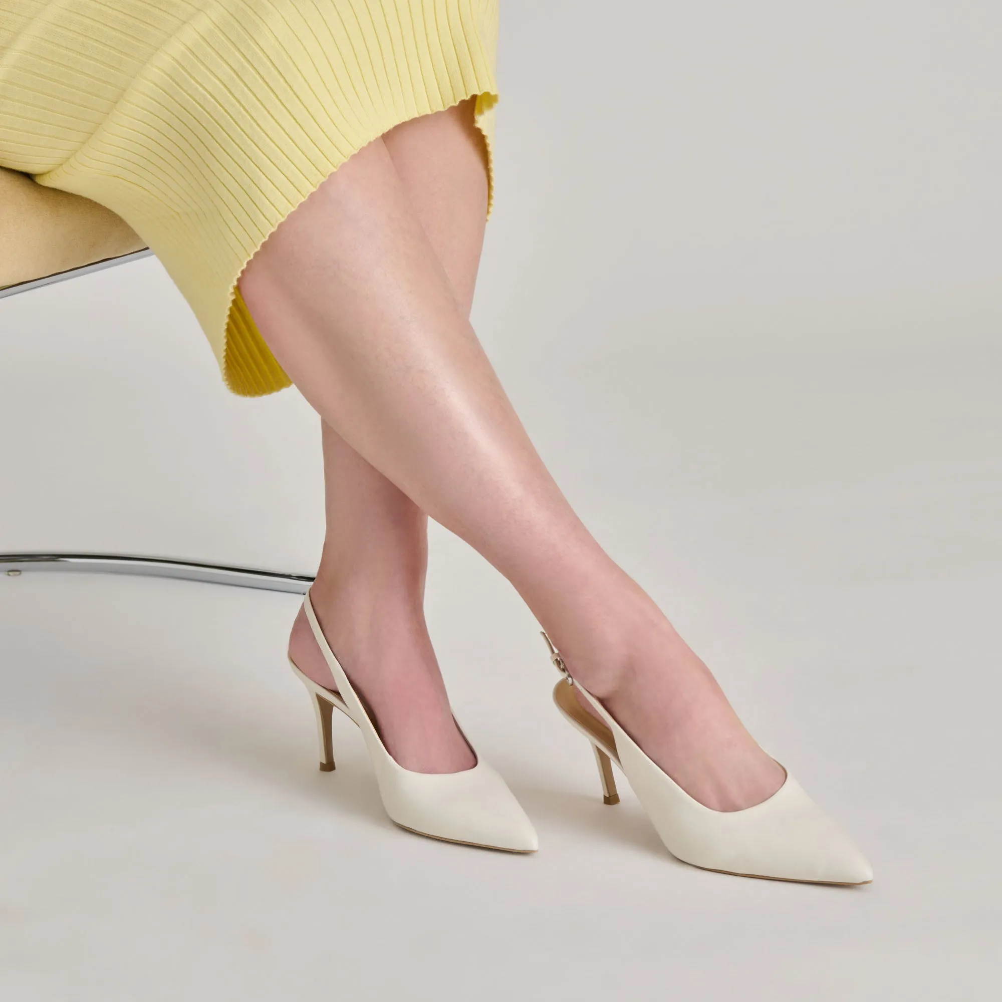 ELASI HEELS WHITE LEATHER Ultra High Heels