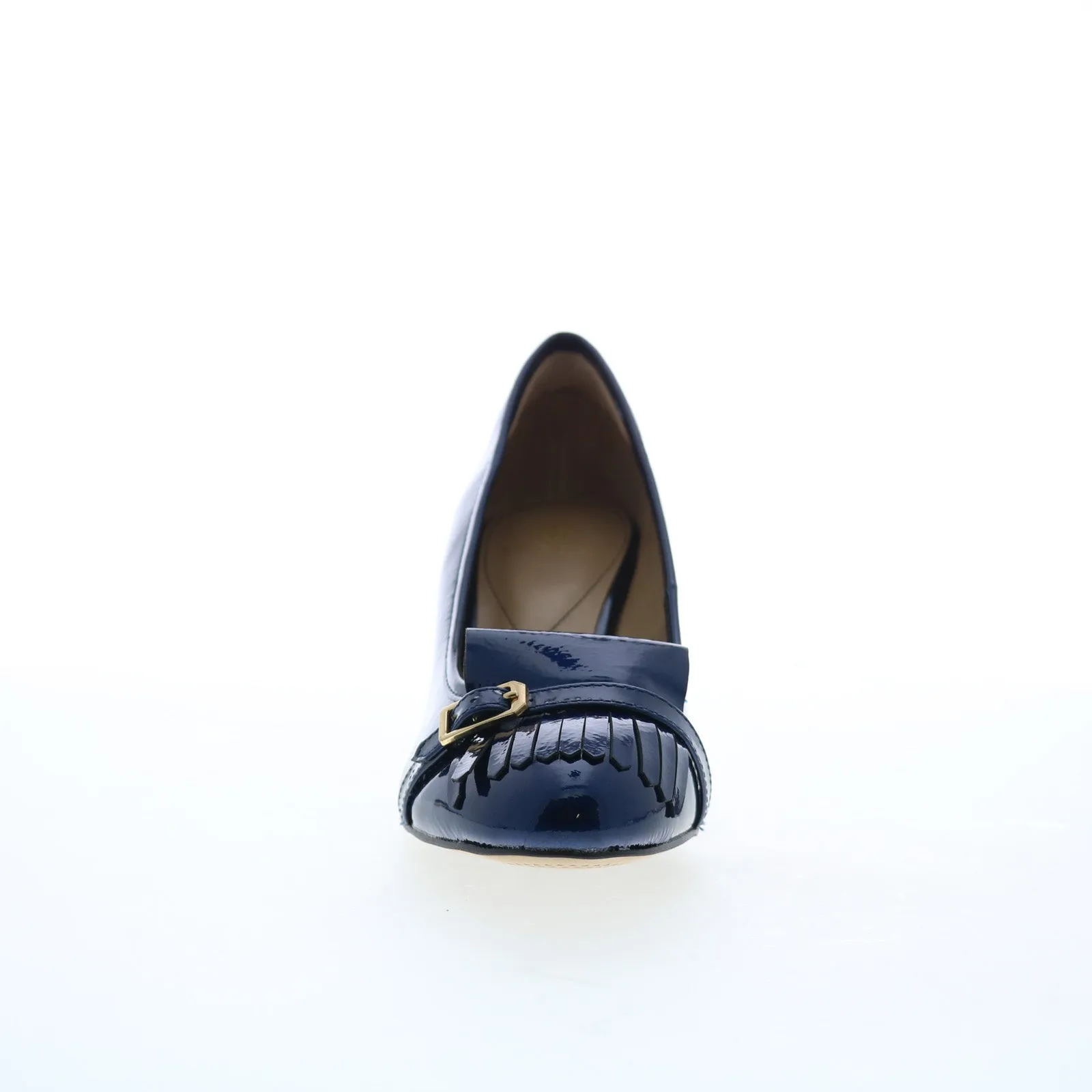 Isola Tara 6229317 Womens Blue Leather Slip On Heels Pumps Shoes Casual Pumps Floral Embellished Heels