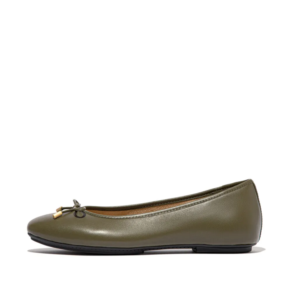 FitFlop Delicato Bow Soft Leather Ballerinas Power Grip Durable Construction