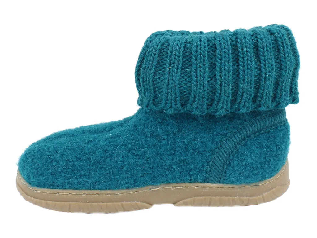 City Bright Tech Glow Haflinger Children's slippers Toni Petrol