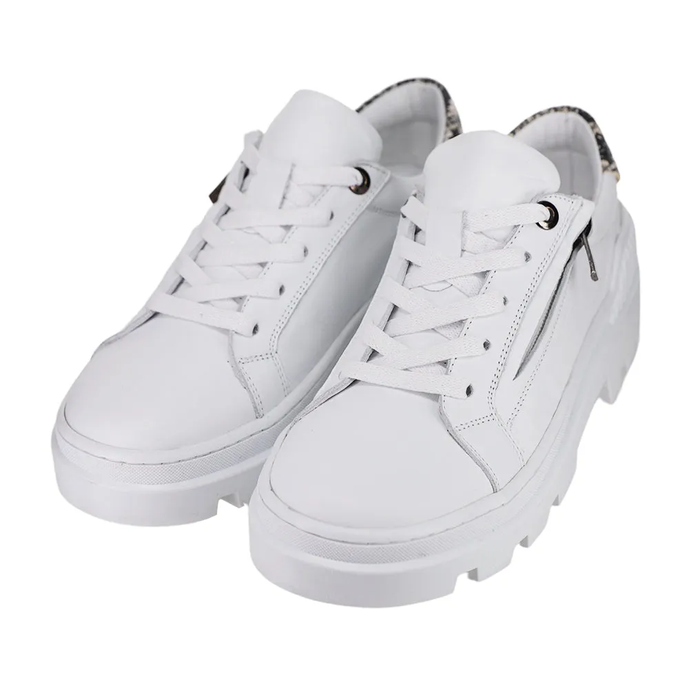 LE SANSA RHONDA WHITE Retro-inspired support lace - up closure