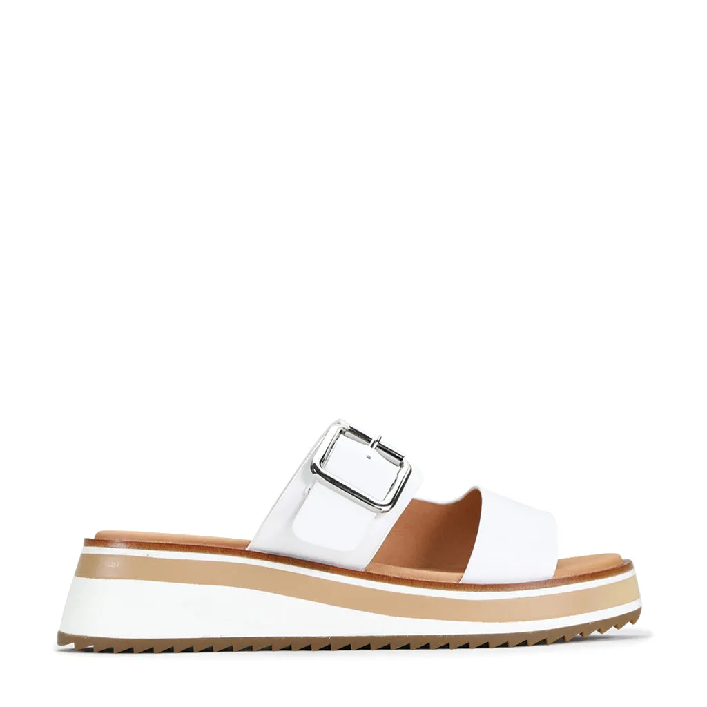 least adjustable SPORTEZ LEATHER SLIDE SANDAL