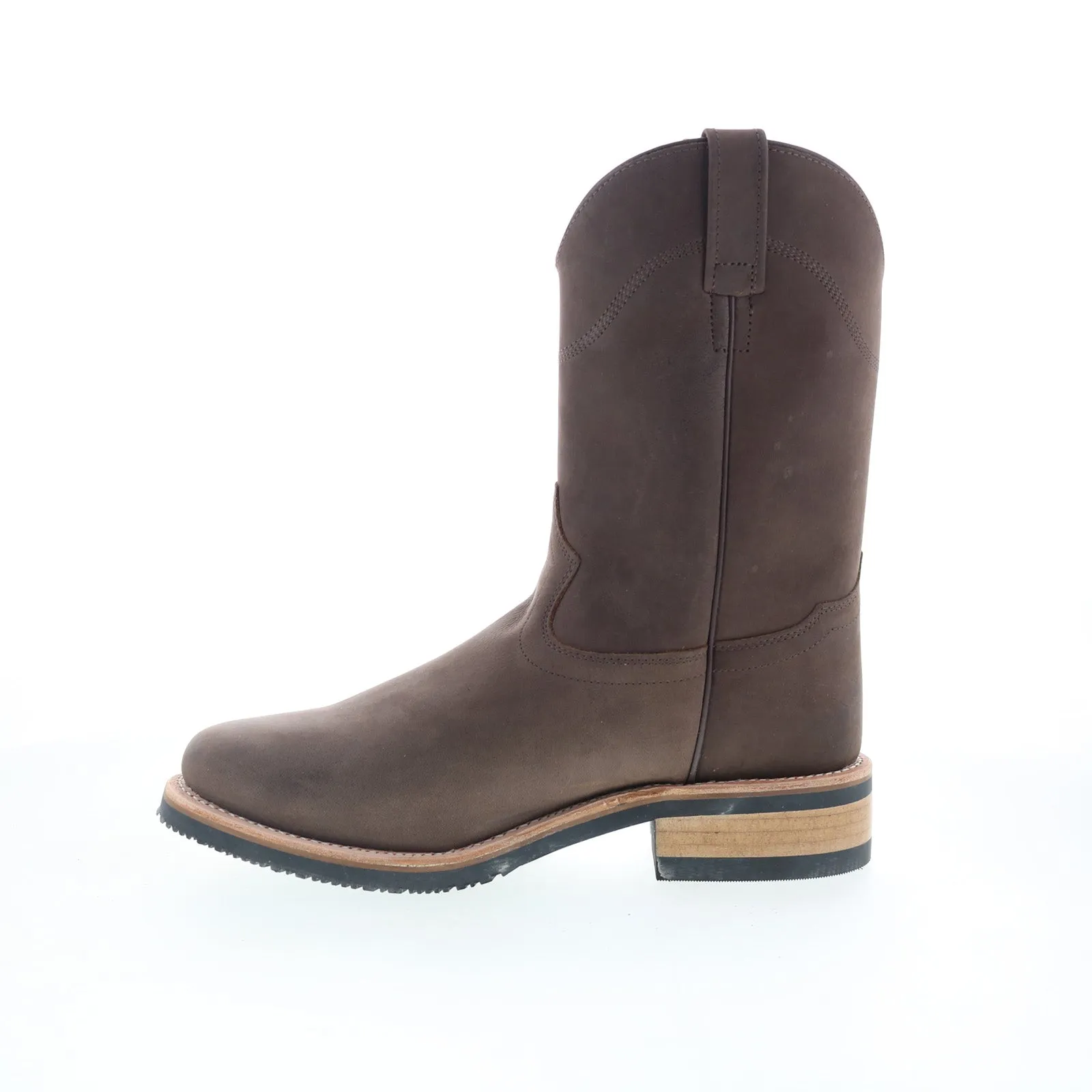 Jama Old West MB2061 Mens Brown Nubuck Slip On Casual Dress Boots Construction Fit