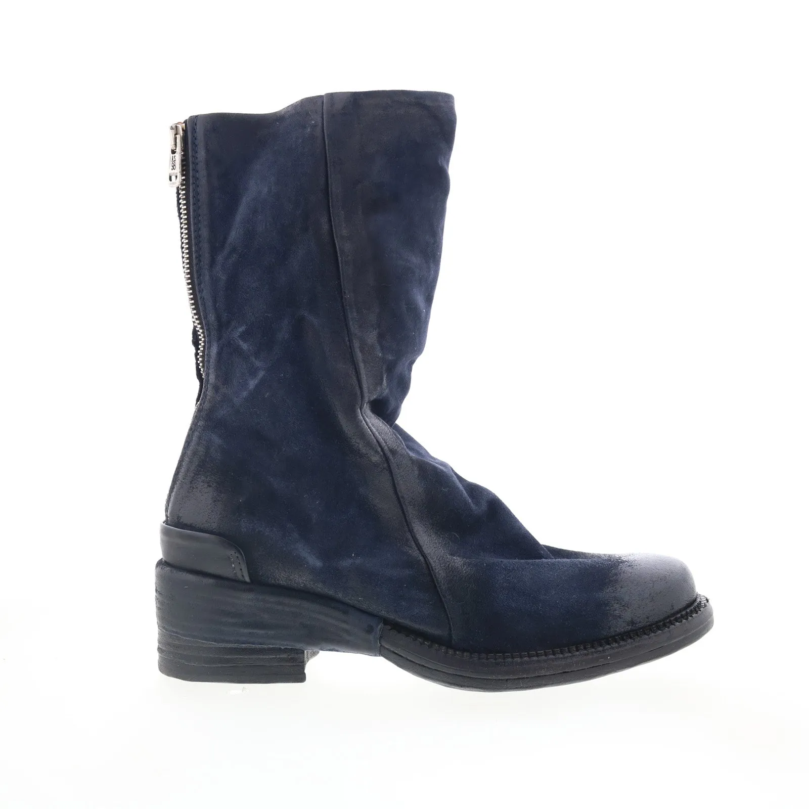 A.S. 98 Saddler Womens Blue Leather Zipper Casual Dress Boots Outdoor Tested Cozy Footwear